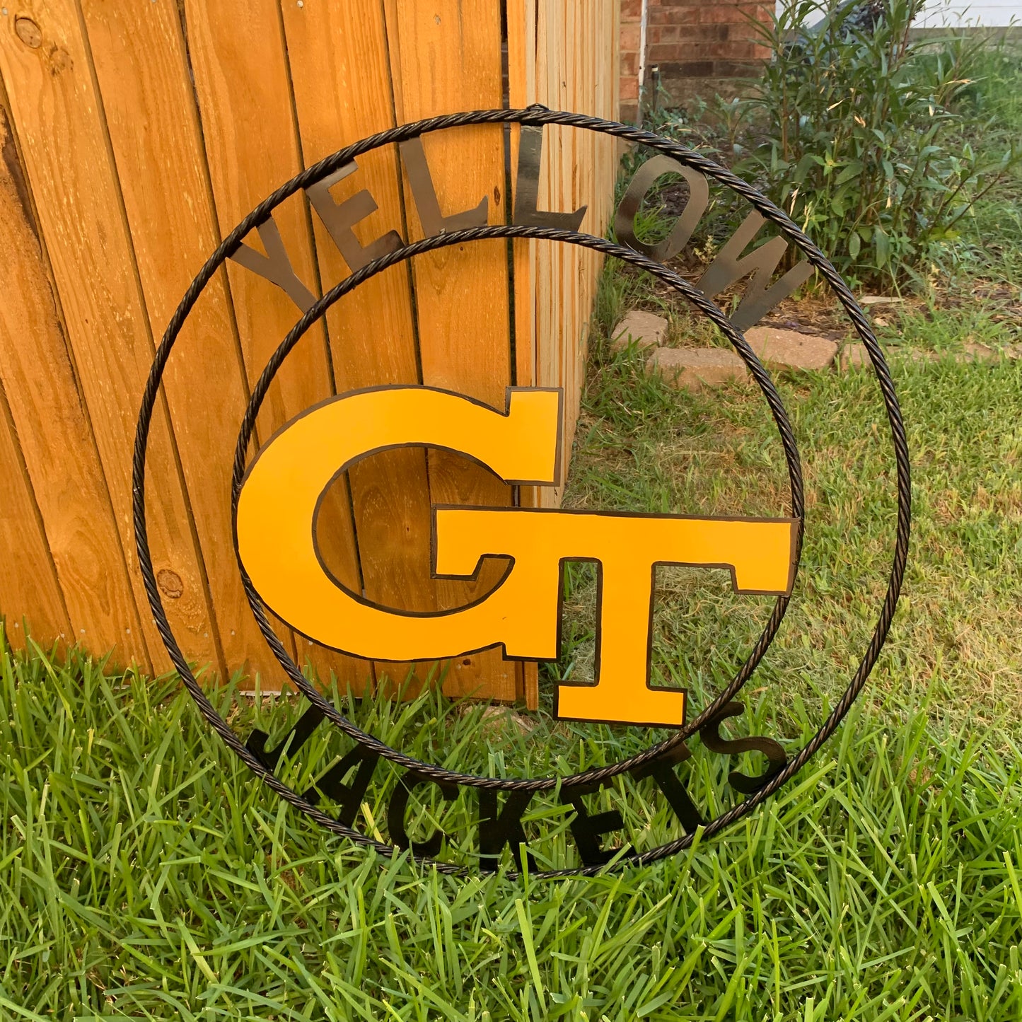 GEORGIA TECH YELLOW JACKETS CUSTOM METAL VINTAGE CRAFT SIGN TEAM WALL ART WESTERN HOME DECOR HANDMADE 12",18",24",32",36"