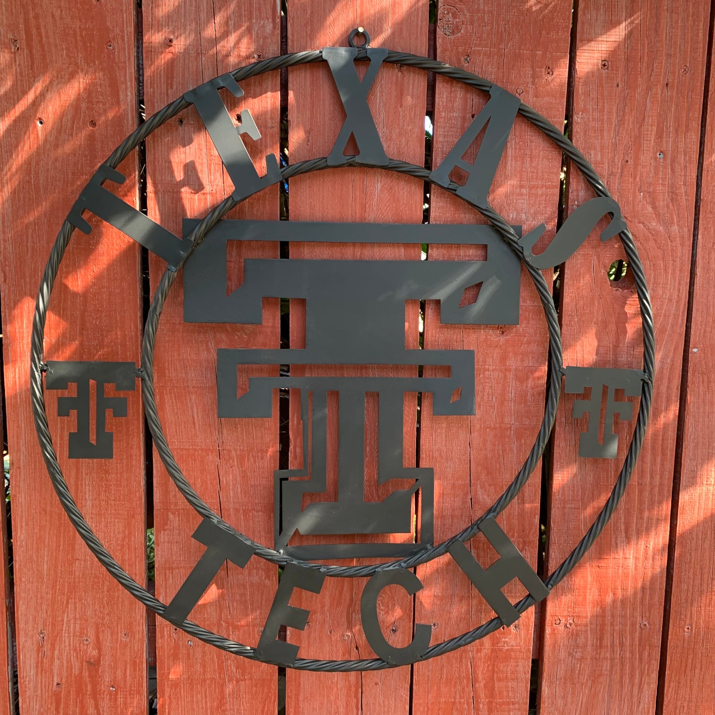 TEXAS TECH RUSTIC BLACK CUSTOM METAL VINTAGE CRAFT WESTERN HOME DECOR HANDMADE