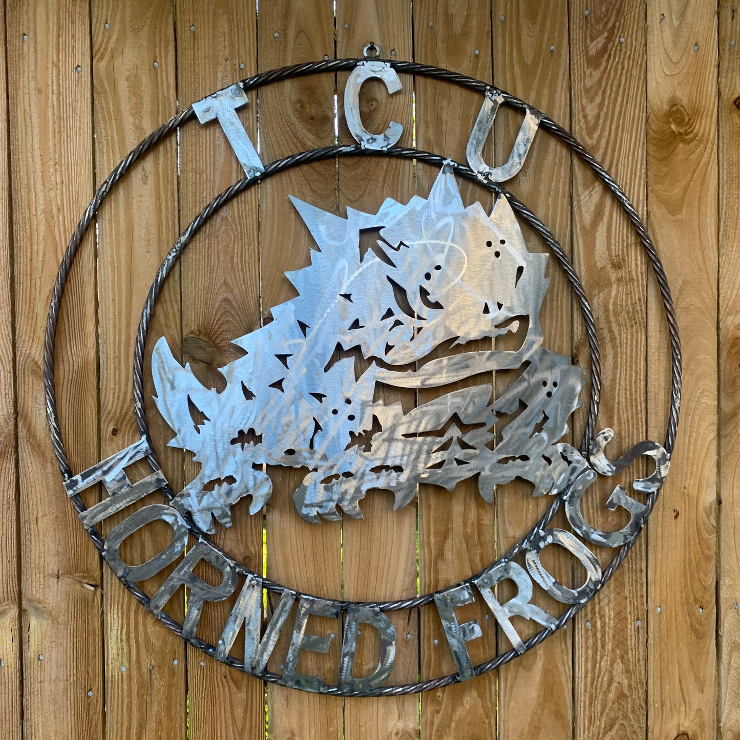 18",24",32" TCU HORNED FROGS RAW METAL CUSTOM VINTAGE CRAFT TEAM SIGN HANDMADE