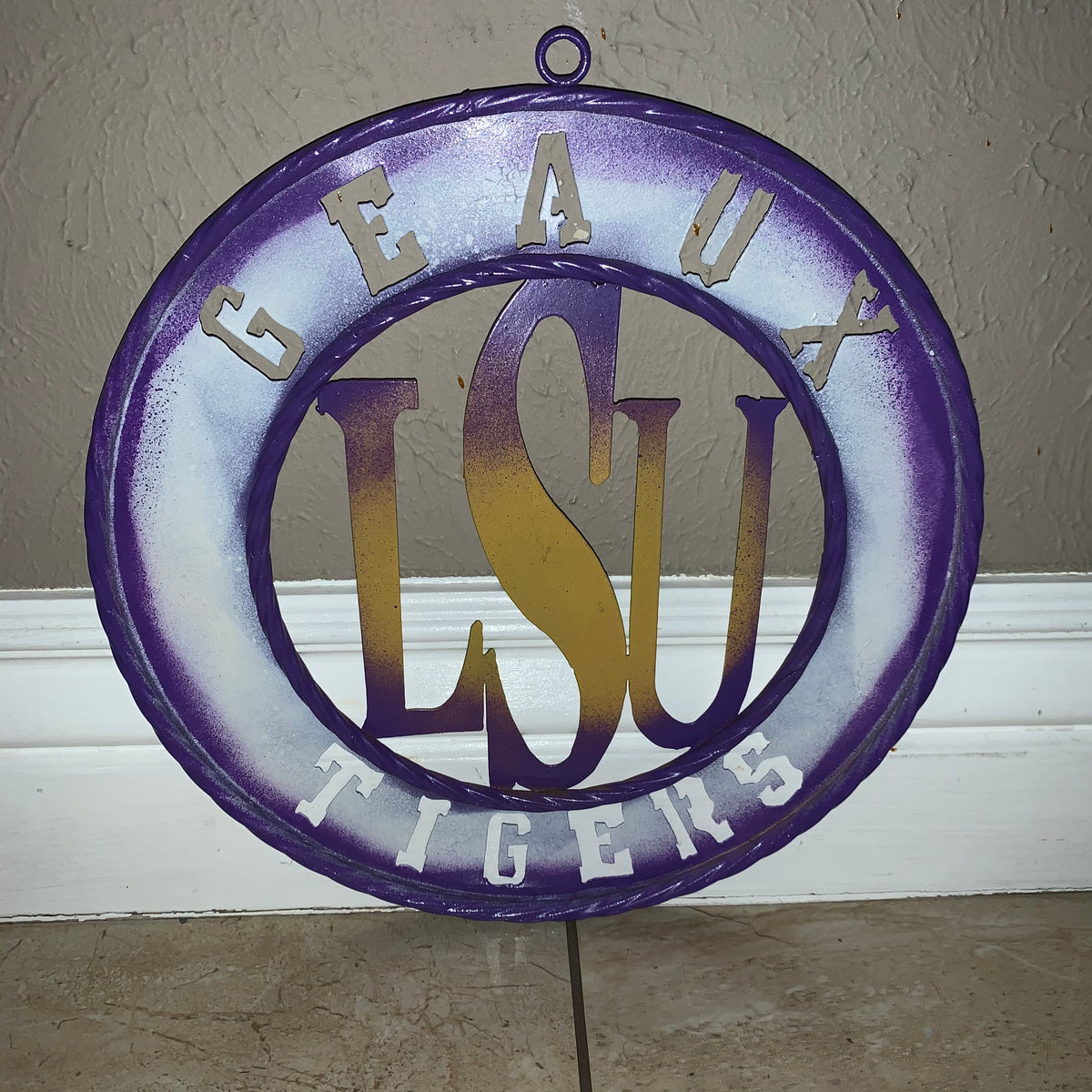 12",18",24",32" LSU GEAUX TIGERS CUSTOM METAL VINTAGE CRAFT SIGN TEAM WALL ART WESTERN HOME DECOR