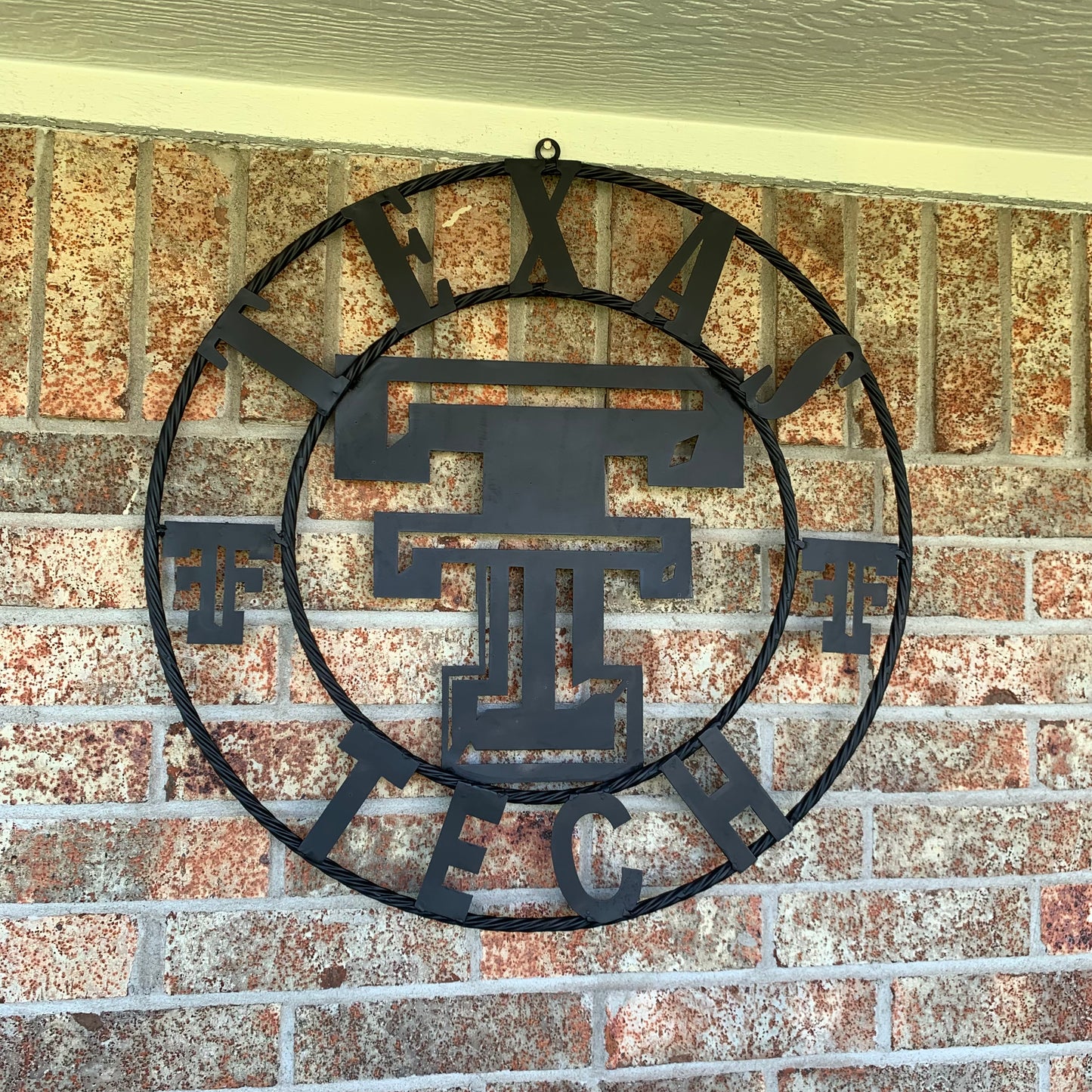 TEXAS TECH RUSTIC BLACK CUSTOM METAL VINTAGE CRAFT WESTERN HOME DECOR HANDMADE