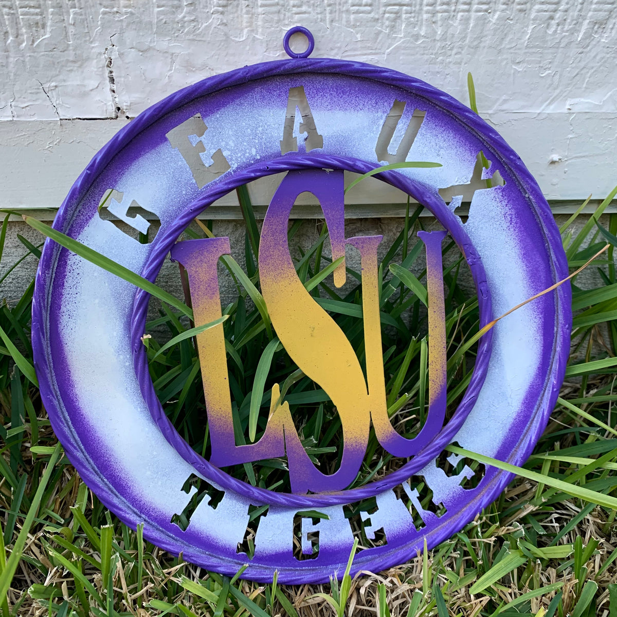 12",18",24",32" LSU GEAUX TIGERS CUSTOM METAL VINTAGE CRAFT SIGN TEAM WALL ART WESTERN HOME DECOR