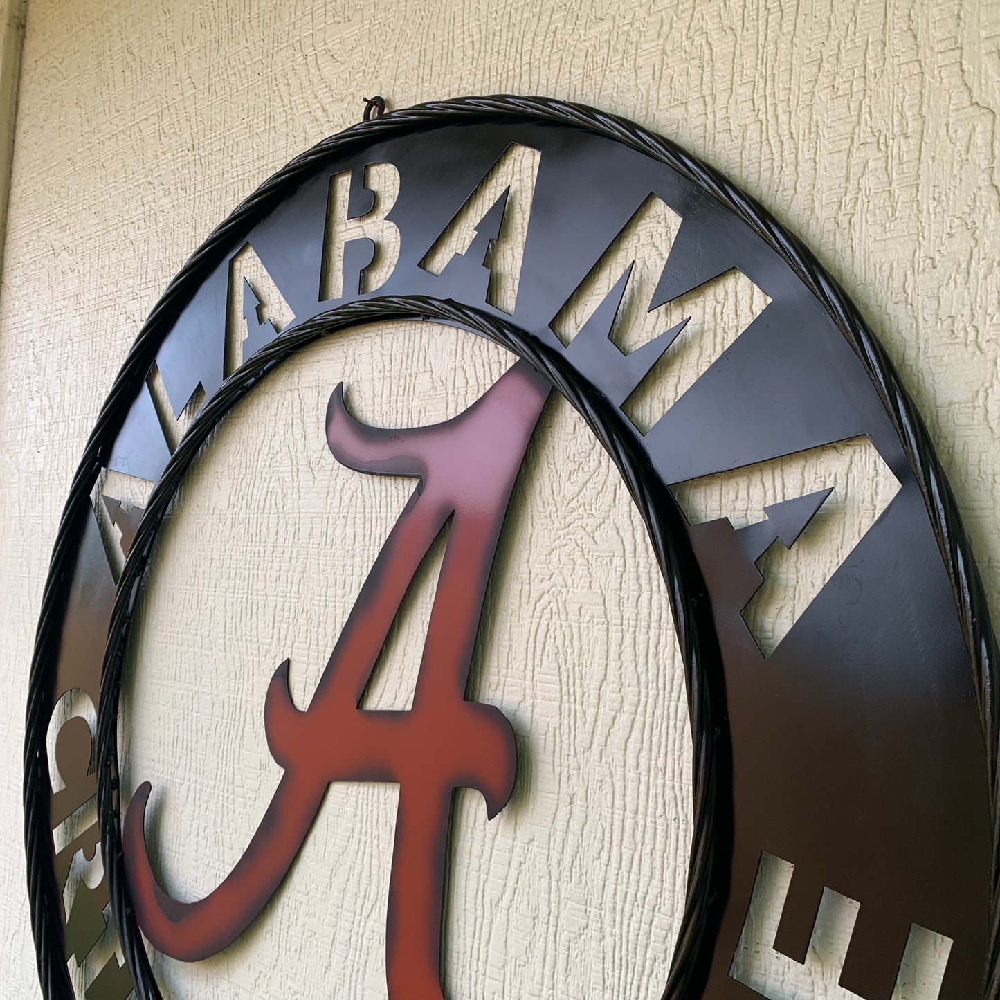 ALABAMA CRIMSON TIDE WIDE BAND RING CUSTOM METAL VINTAGE SIGN TEAM SPORTS HANDMADE