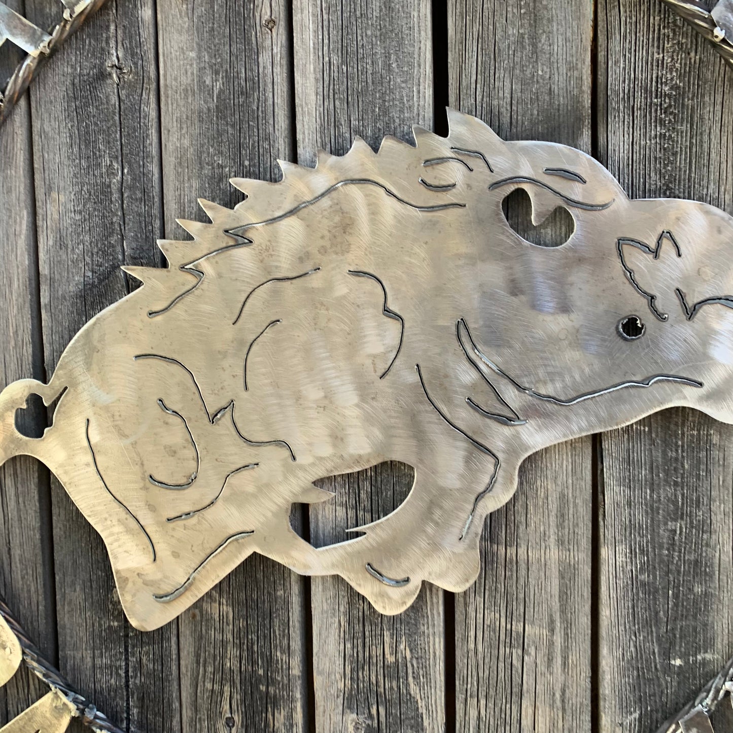 ARKANSAS RAZORBACKS CUSTOM RAW METAL VINTAGE CRAFT TEAM SIGN OFFICIAL LICENSED PRODUCT
