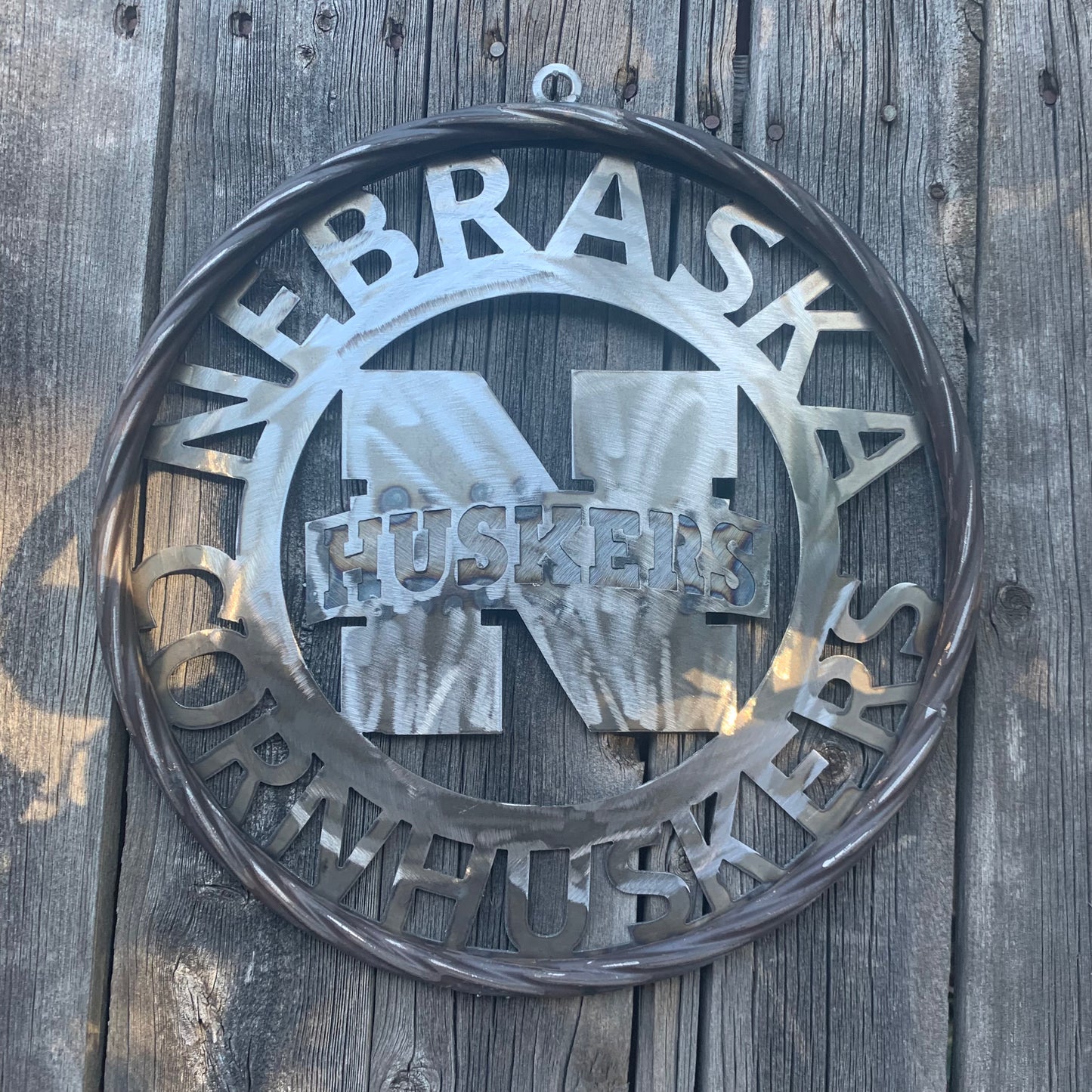 12", 18", 24", 32" NEBRASKA HUSKERS RAW METAL CUSTOM VINTAGE CRAFT TEAM SIGN