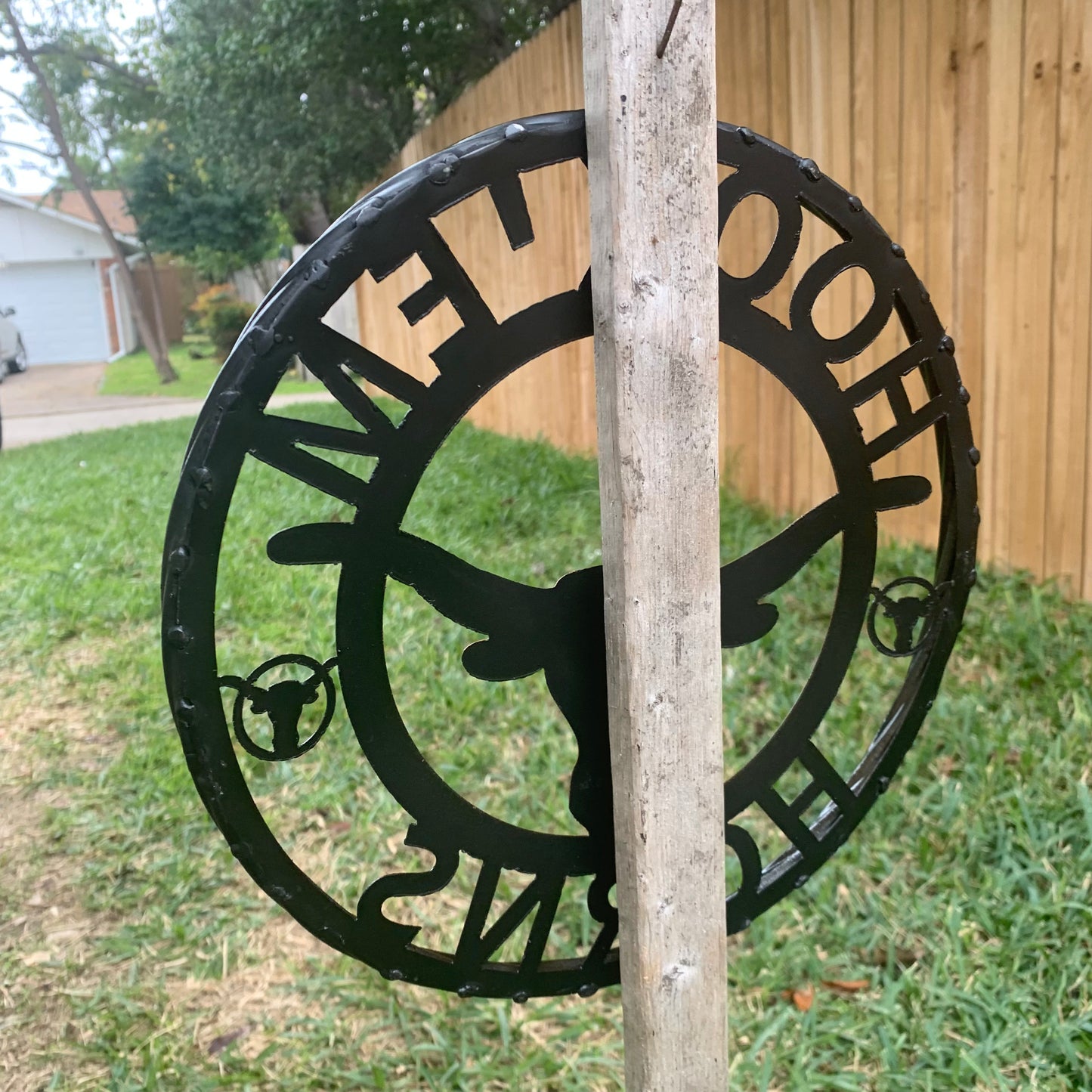 HOOKEM HORNS TEXAS LONGHORNS HOOK EM METAL CUSTOM VINTAGE CRAFT WALL ART TEAM SIGN HANDMADE
