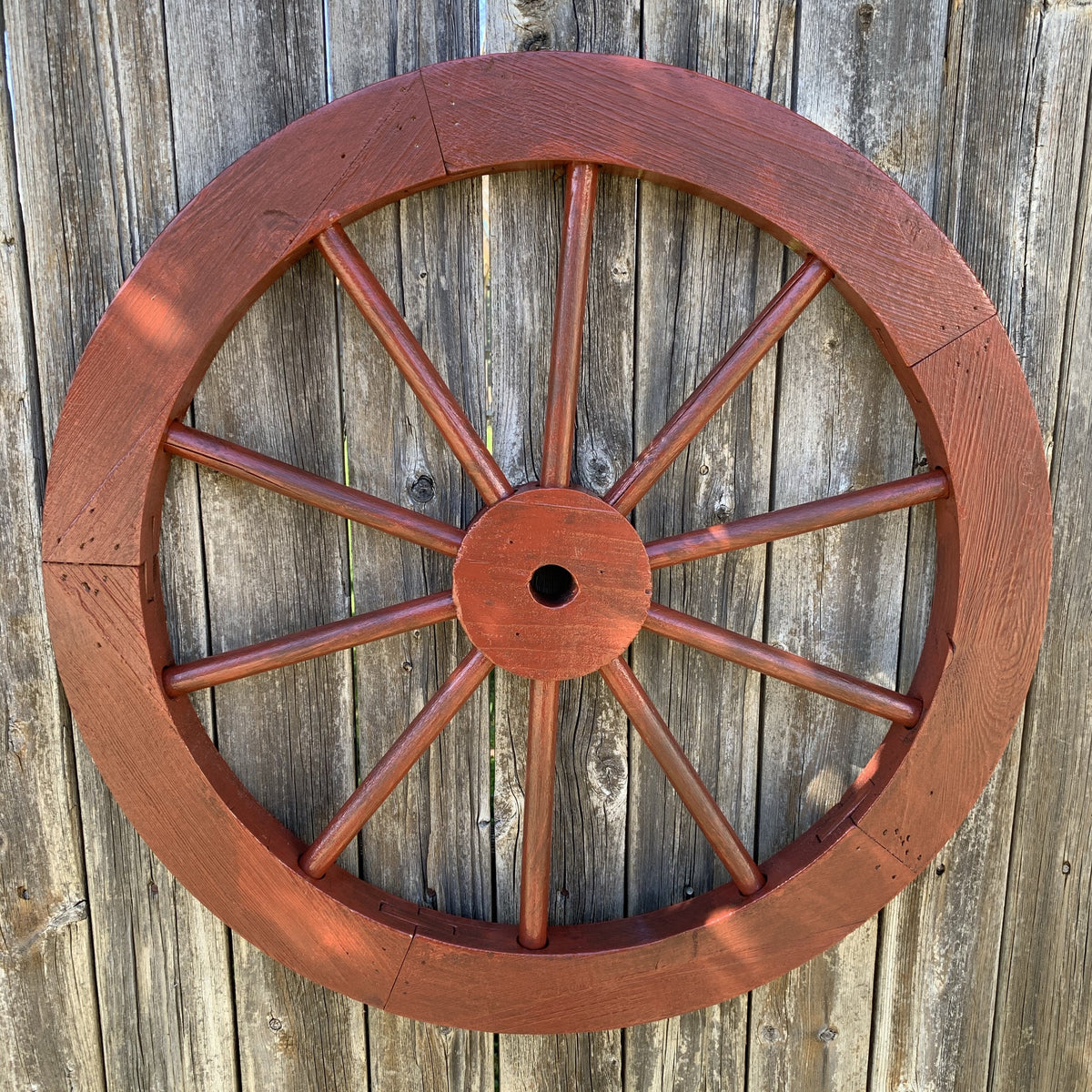 16",24",30" WAGON WHEEL RED BARN WOOD WESTERN HOME DECOR RUSTIC HANDMADE CRAFT