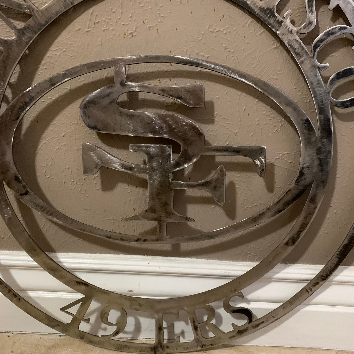SAN FRANCISCO 49ERS METAL CUSTOM VINTAGE RAW METAL CRAFT TEAM SIGN HANDMADE 12",18",24",32",36",40",50"