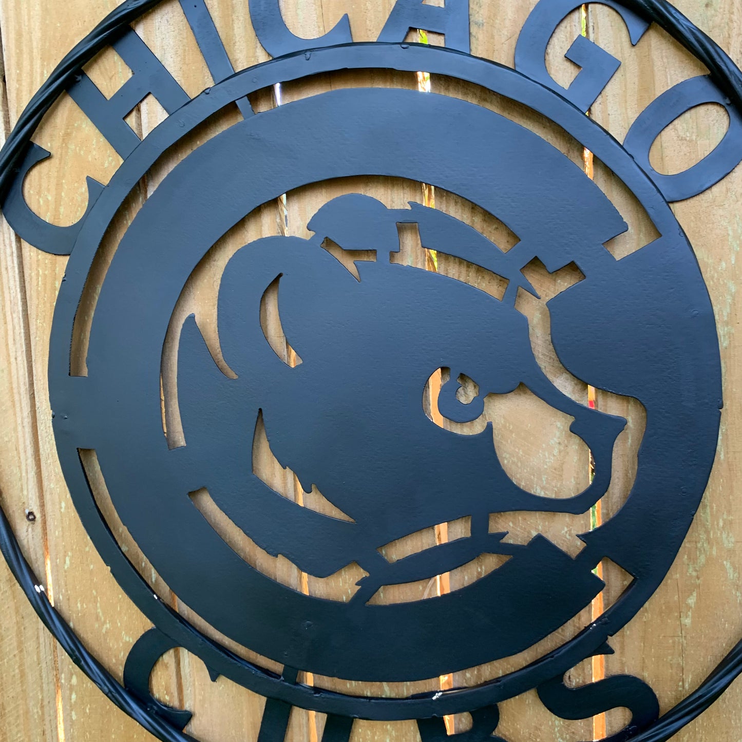 12", 18", 24", 32" CHICAGO CUBS CUSTOM BLACK & RAW METAL VINTAGE CRAFT TEAM SPORTS SIGN HANDMADE