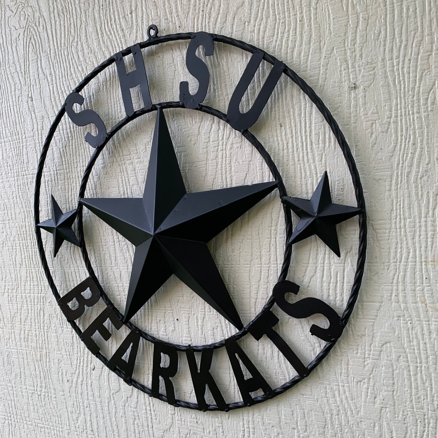 24",32" SHSU SAM HOUSTON BEARKATS RUSTIC BLACK METAL CUSTOM VINTAGE CRAFT RUSTIC BLACK TEAM STAR HANDMADE