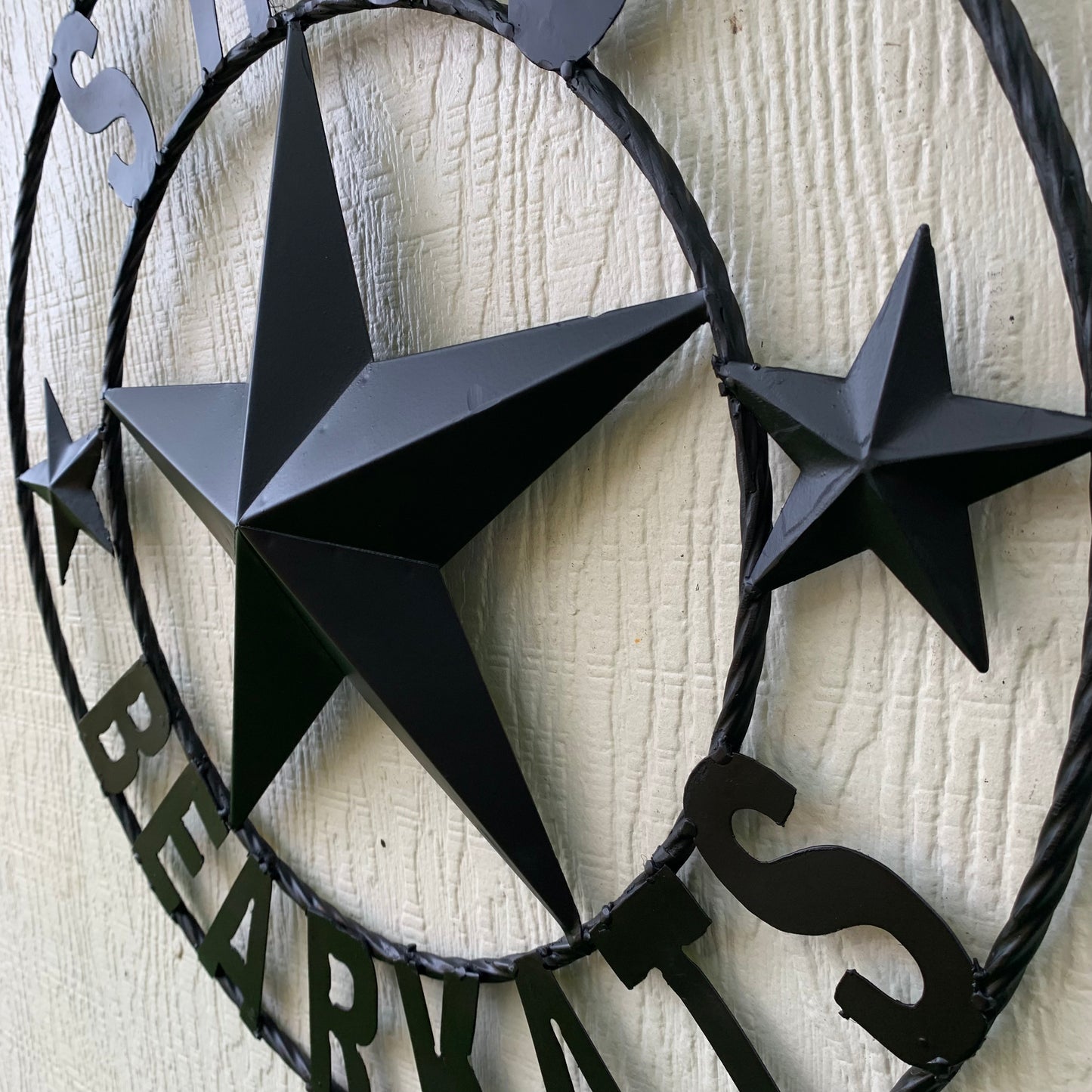 24",32" SHSU SAM HOUSTON BEARKATS RUSTIC BLACK METAL CUSTOM VINTAGE CRAFT RUSTIC BLACK TEAM STAR HANDMADE