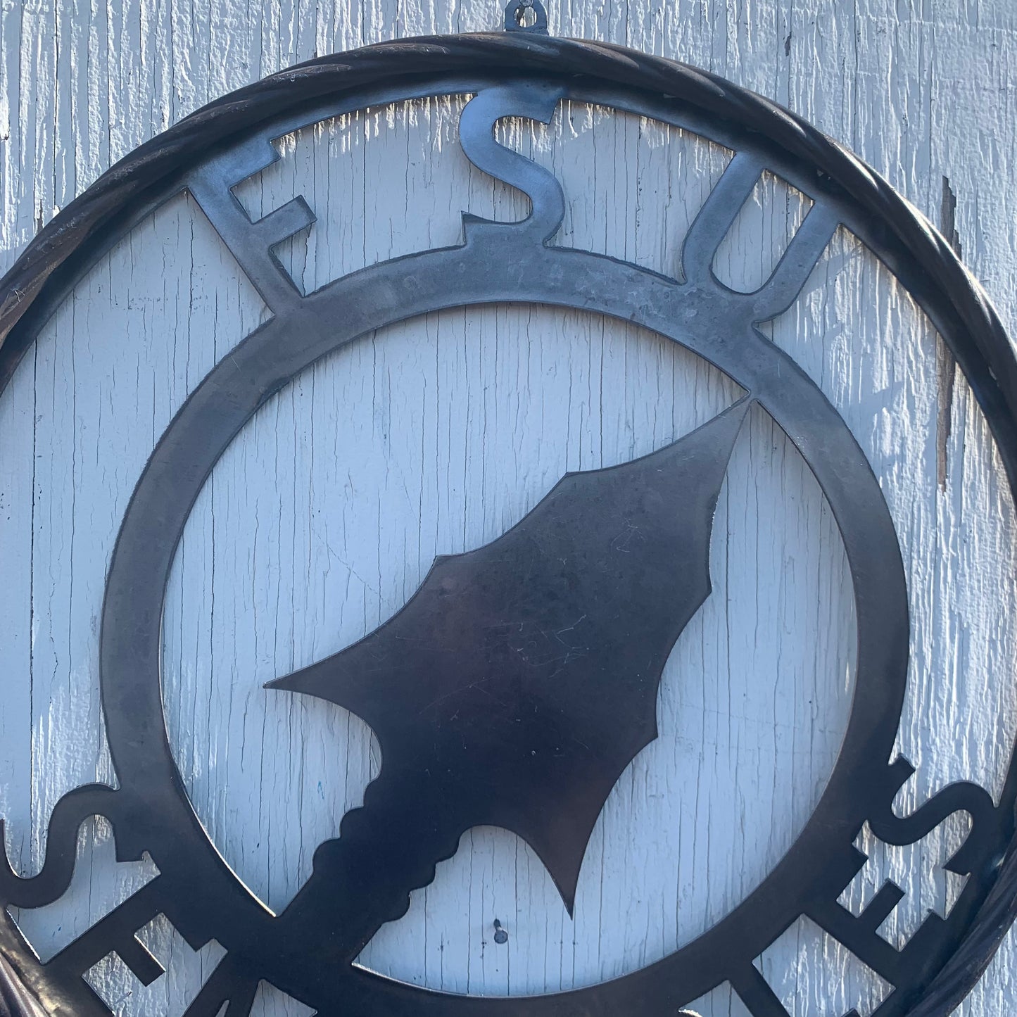 FSU SEMINOLES FLORIDA SPEAR CUSTOM RAW METAL VINTAGE CRAFT TEAM SIGN HANDMADE