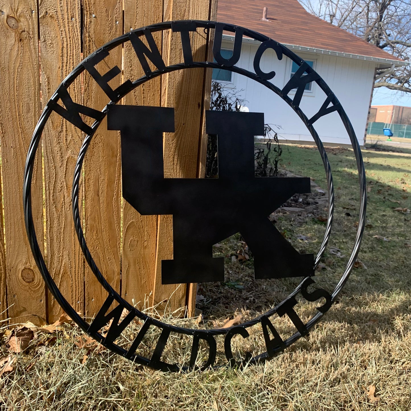 12", 18", 24", 32" KENTUCKY WILDCATS CUSTOM BLACK METAL VINTAGE CRAFT SIGN HANDMADE
