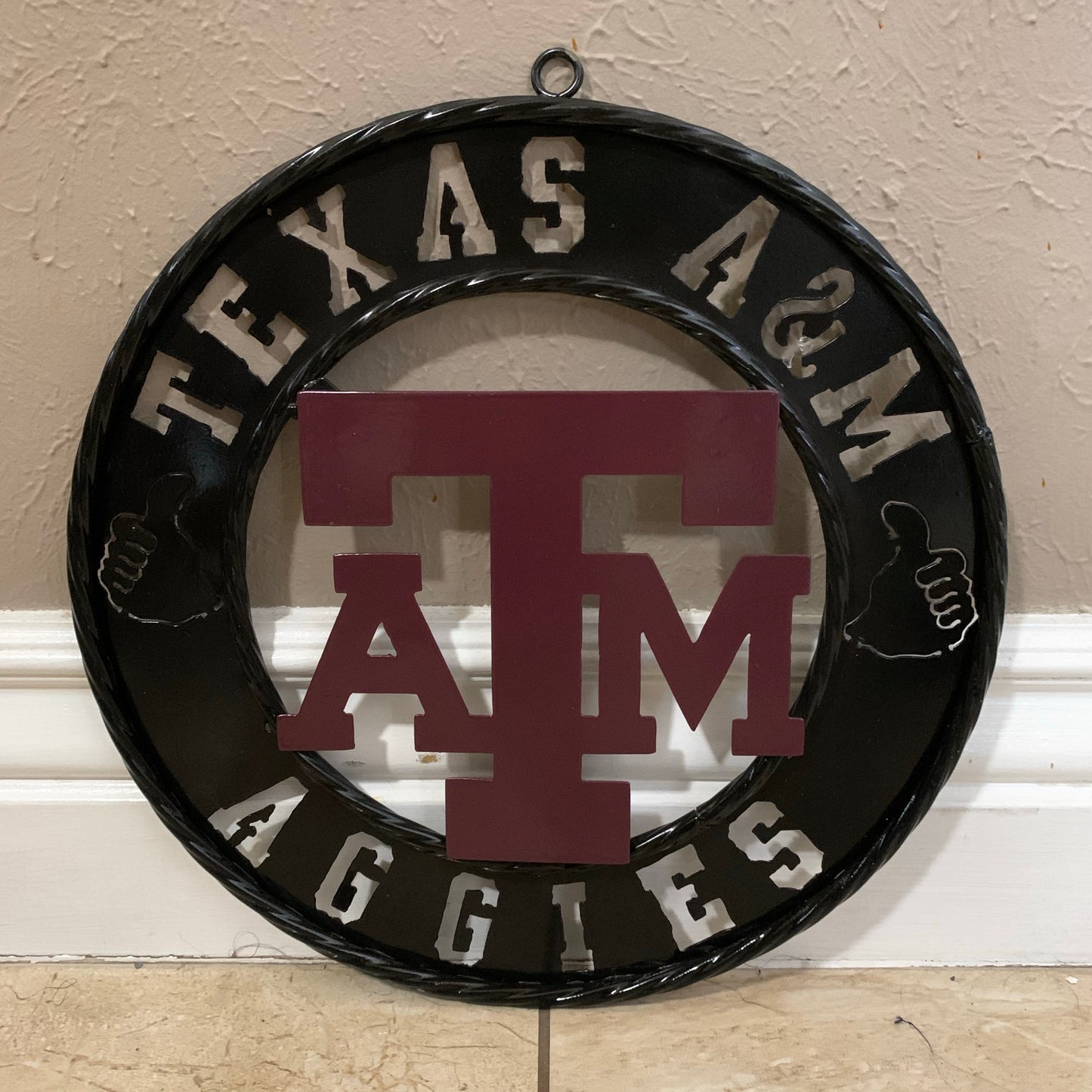 GIGEM AGGIES TEXAS A&M CUSTOM METAL VINTAGE CRAFT TEAM SIGN WESTERN HOME DECOR HANDMADE
