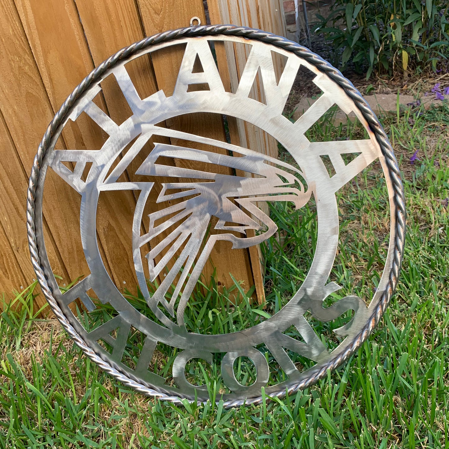 18", 24", 32", 36" ATLANTA FALCONS CUSTOM RAW METAL VINTAGE CRAFT TEAM SIGN HANDMADE