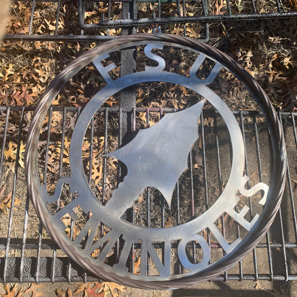FSU SEMINOLES FLORIDA SPEAR CUSTOM RAW METAL VINTAGE CRAFT TEAM SIGN HANDMADE