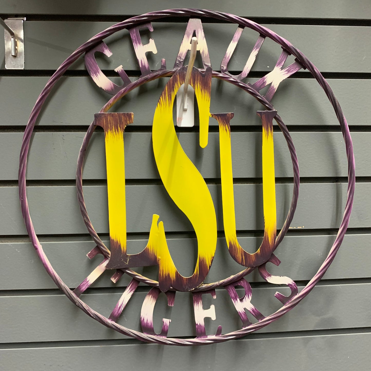 12",18",24",32" LSU GEAUX TIGERS METAL CUSTOM VINTAGE CRAFT TEAM ART