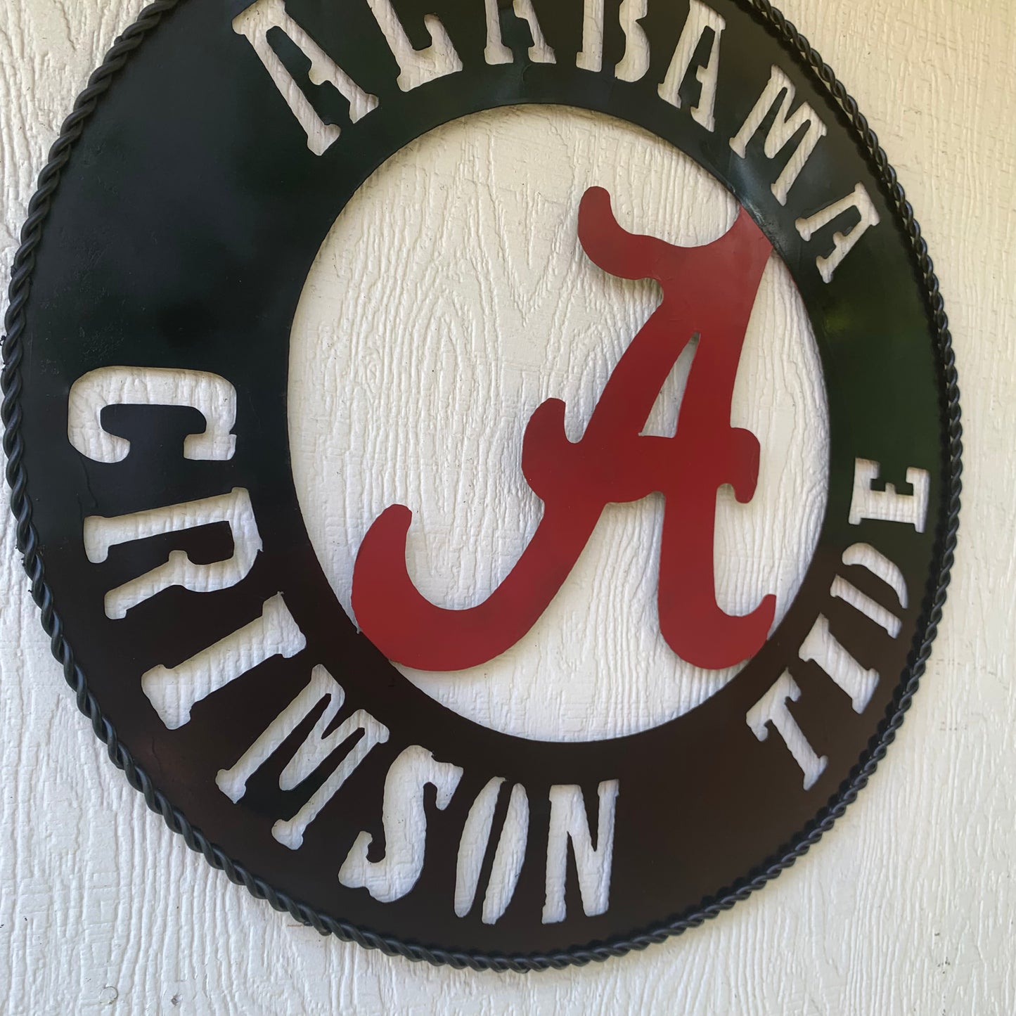 ALABAMA CRIMSON TIDE WIDE BAND RING CUSTOM METAL VINTAGE SIGN TEAM HANDMADE