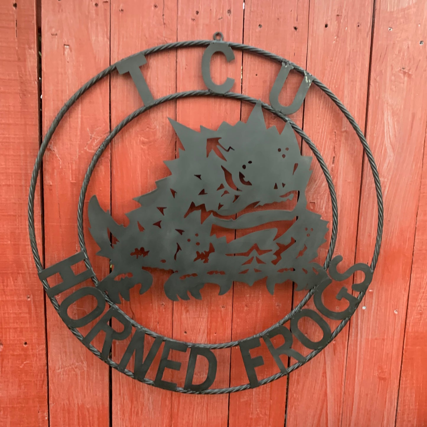 TCU HORNED FROGS BLACK CUSTOM METAL VINTAGE CRAFT TEAM SIGN HANDMADE
