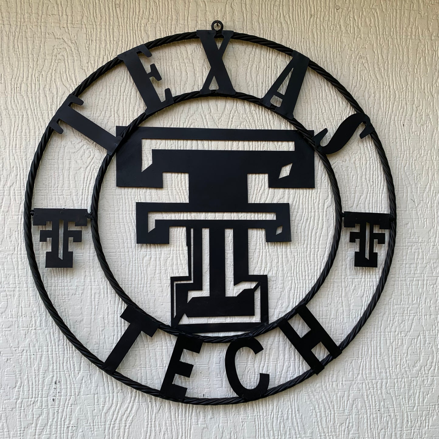 TEXAS TECH RUSTIC BLACK CUSTOM METAL VINTAGE CRAFT WESTERN HOME DECOR HANDMADE