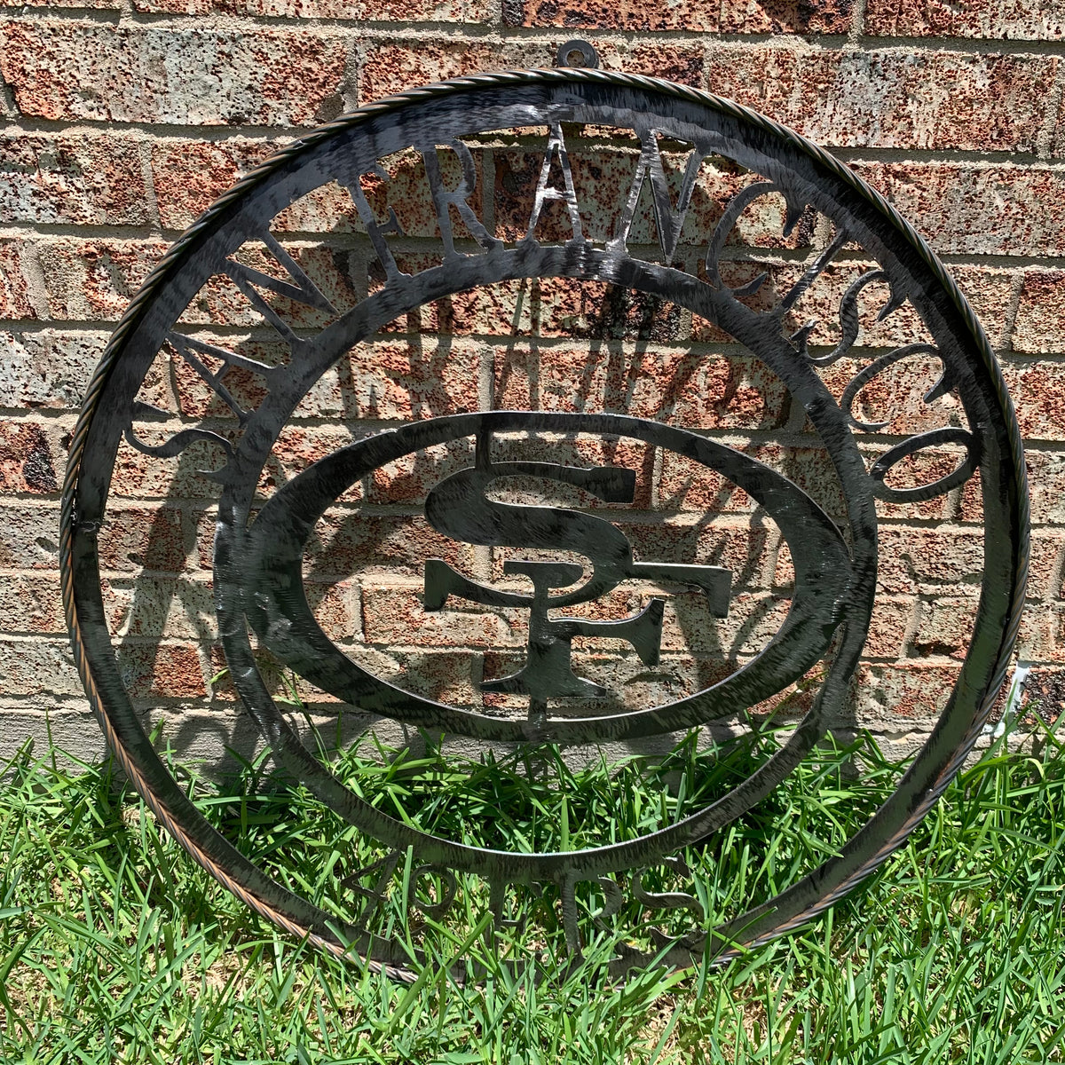 SAN FRANCISCO 49ERS METAL CUSTOM VINTAGE RAW METAL CRAFT TEAM SIGN HANDMADE 12",18",24",32",36",40",50"