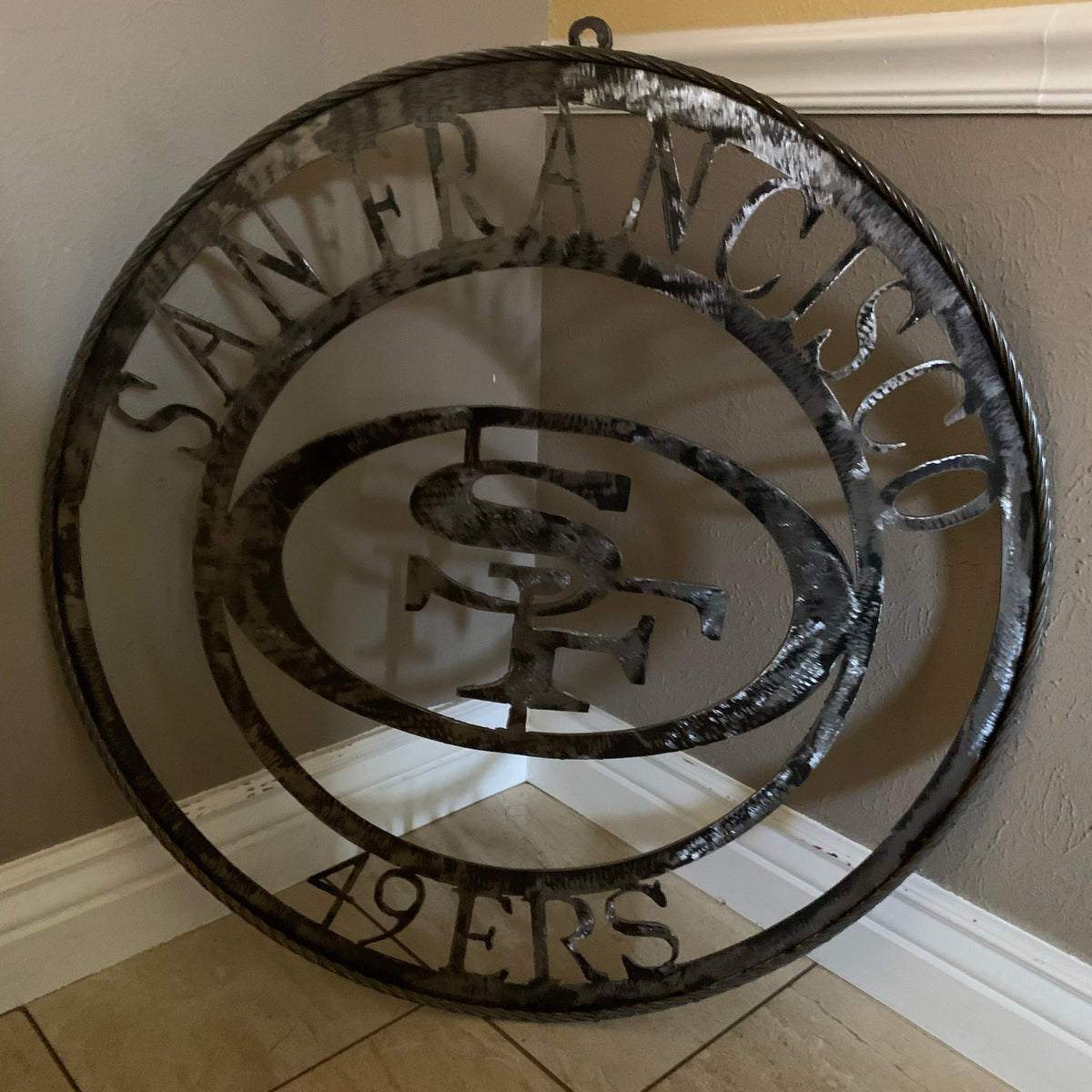 SAN FRANCISCO 49ERS METAL CUSTOM VINTAGE RAW METAL CRAFT TEAM SIGN HANDMADE 12",18",24",32",36",40",50"