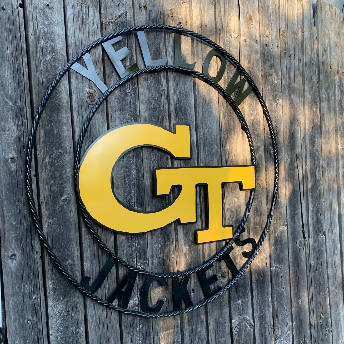 GEORGIA TECH YELLOW JACKETS CUSTOM METAL VINTAGE CRAFT SIGN TEAM WALL ART WESTERN HOME DECOR HANDMADE 12",18",24",32",36"