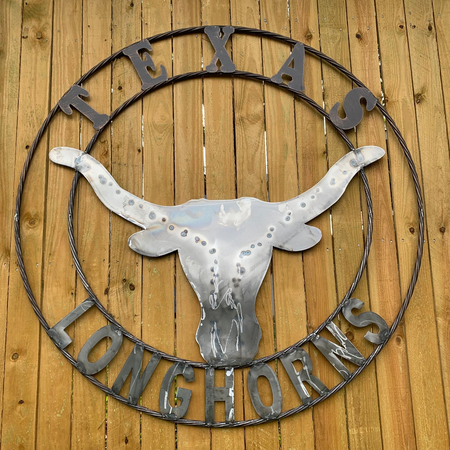 50" TEXAS LONGHORNS LARGE CUSTOM RAW METAL VINTAGE CRAFT SIGN TEAM ART UNPAINTED WESTERN HOME DECOR HANDMADE STEEL #EH12570