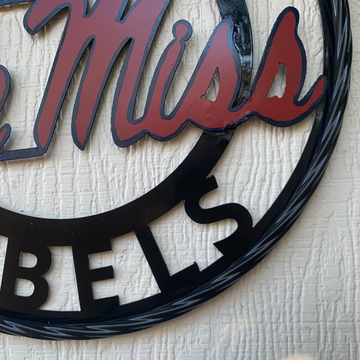 OLE MISS REBELS MISSISSIPPI CUSTOM METAL VINTAGE CRAFT TEAM SIGN WESTERN HOME DECOR HANDMADE