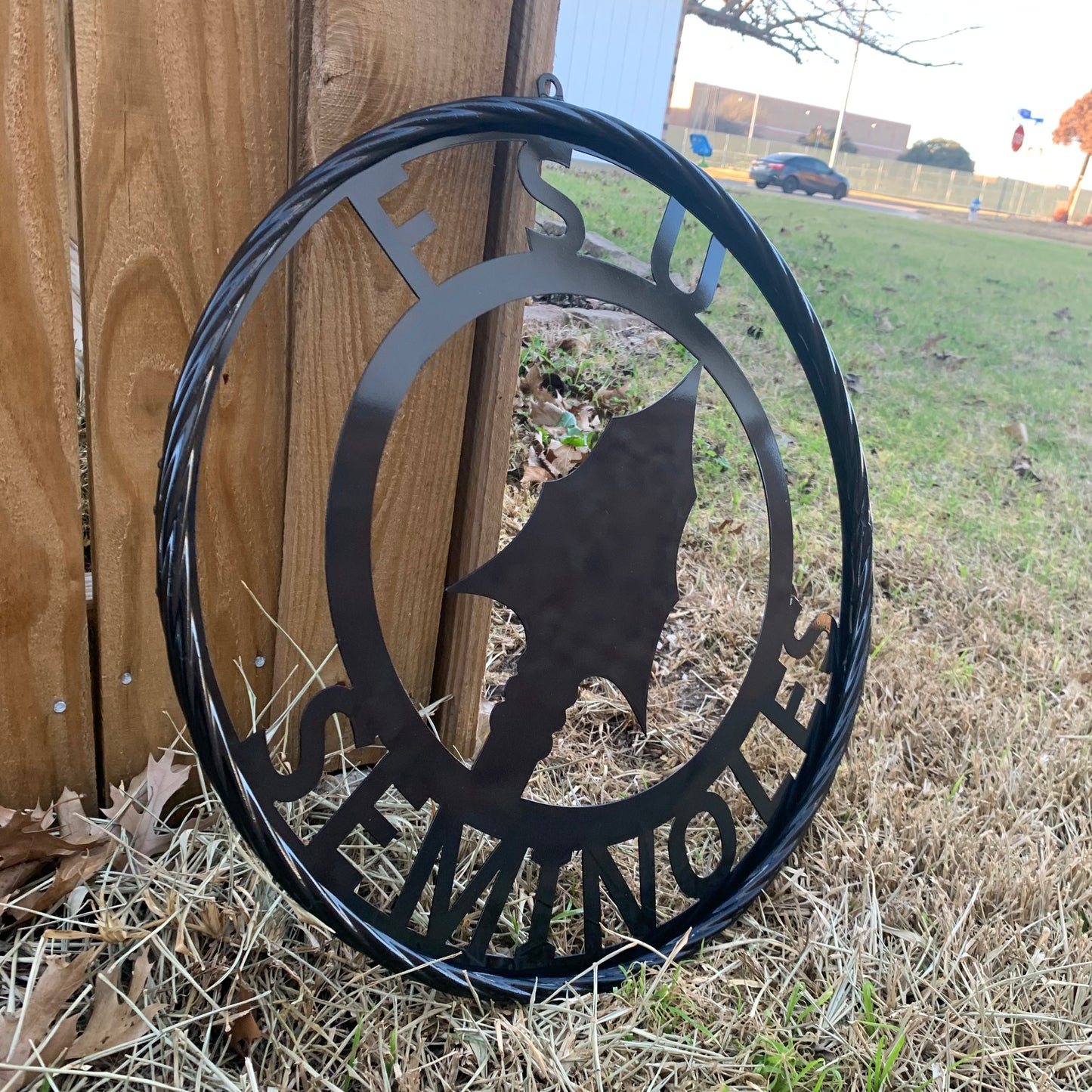 12", 18", 24", 32" FSU SEMINOLES FLORIDA STATE SPEAR CUSTOM METAL VINTAGE CRAFT TEAM SIGN RUSTIC BLACK HANDMADE