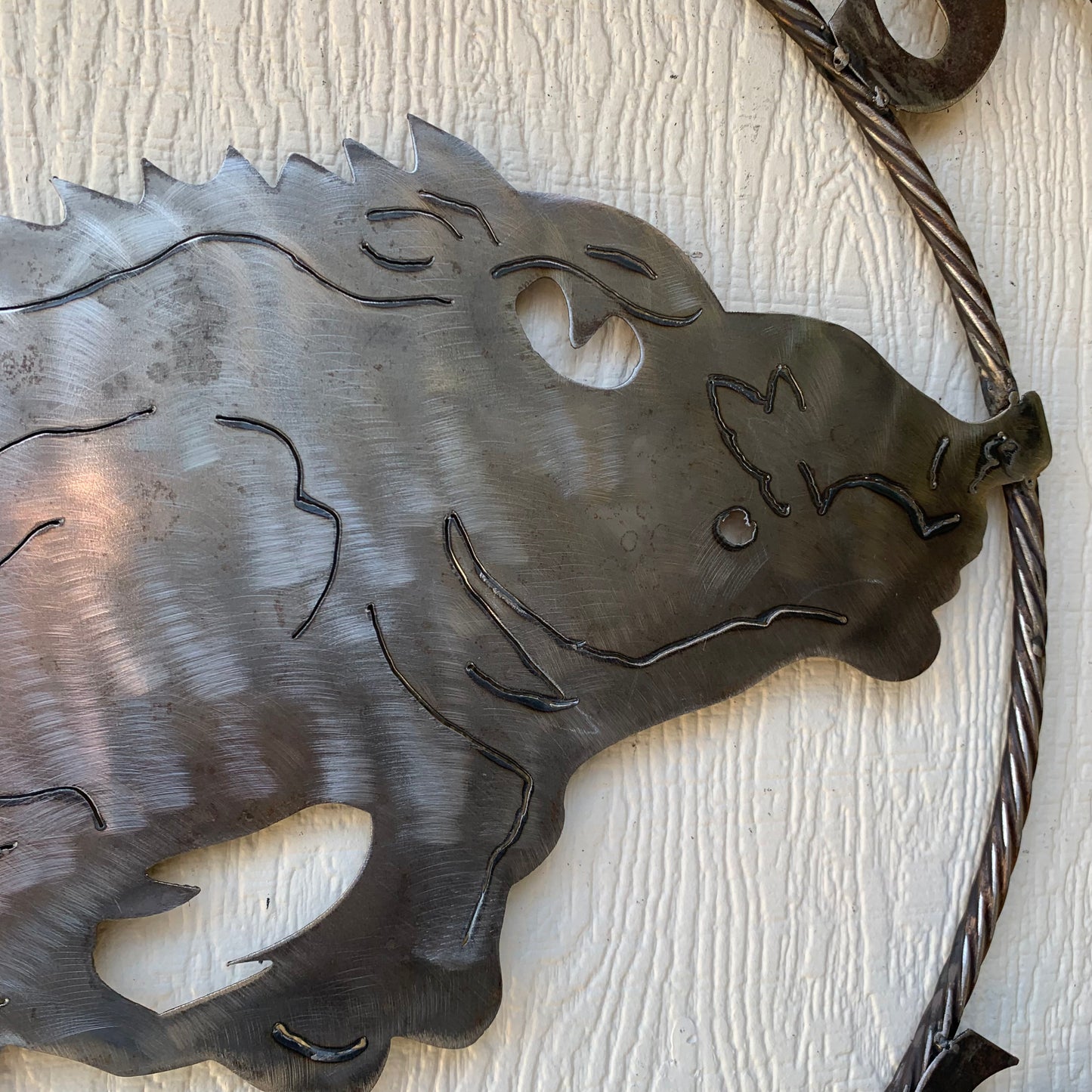 ARKANSAS RAZORBACKS CUSTOM RAW METAL VINTAGE CRAFT TEAM SIGN OFFICIAL LICENSED PRODUCT