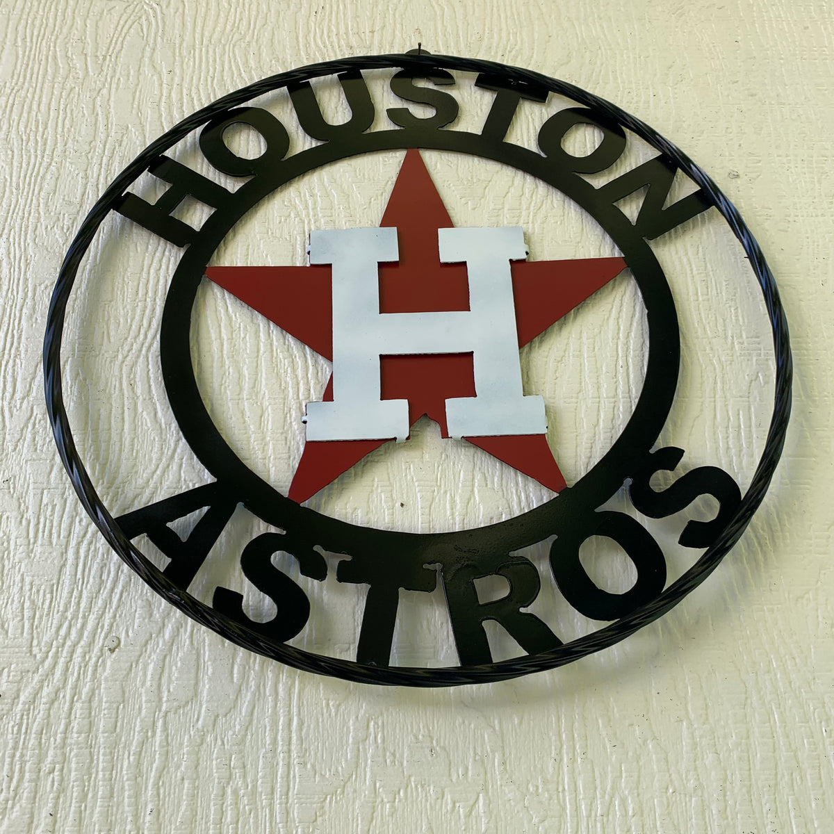 12",18",24",32",36" HOUSTON ASTROS ORANGE WHITE & BLACK CUSTOM METAL VINTAGE CRAFT WALL ART