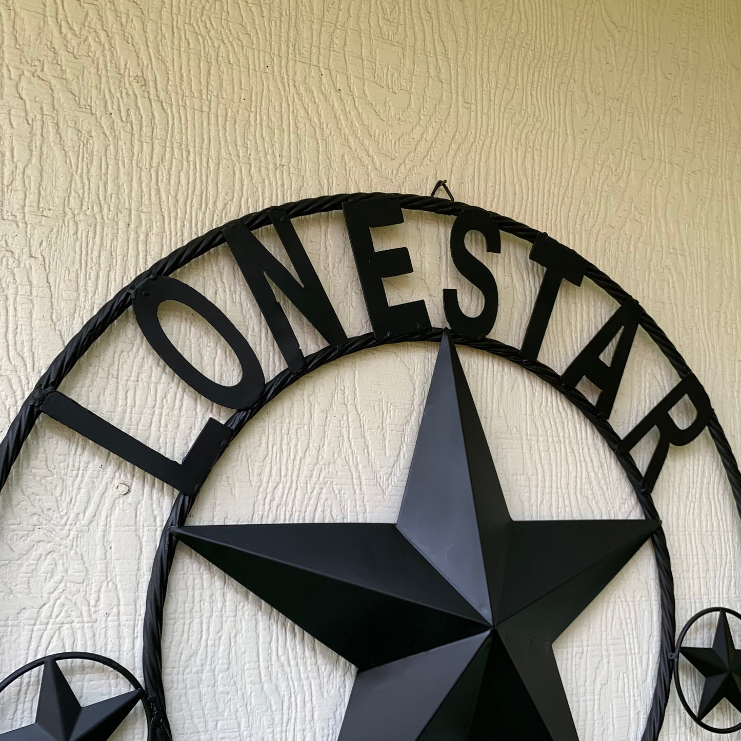 LONESTAR GARAGE STYLE CUSTOM BARN NAME STAR LONESTAR GARAGE METAL NAME BARN STAR WITH TWISTED ROPE RING 3d STAR ART WESTERN HOME DECOR RUSTIC BROWN
