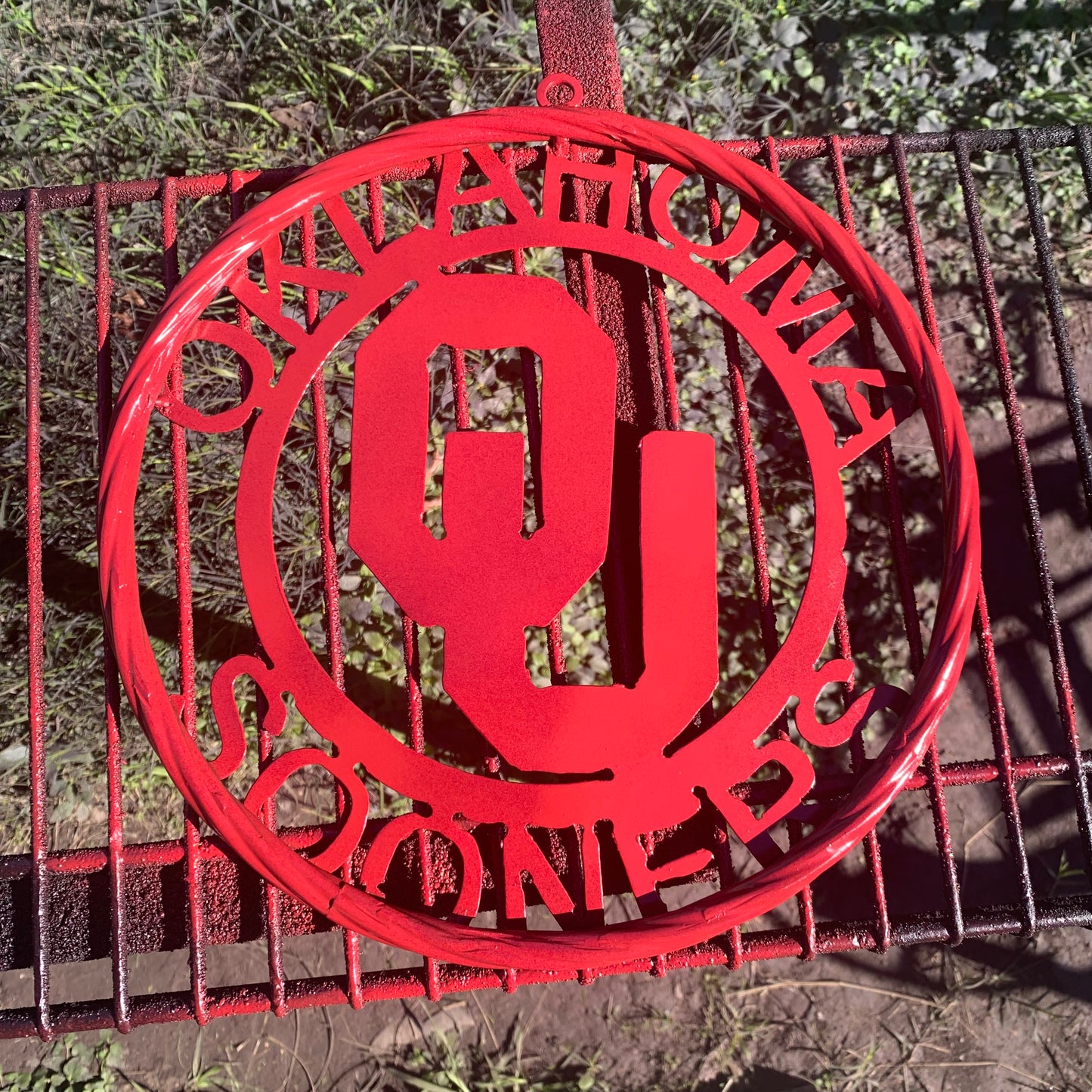 OU OKLAHOMA SOONERS RUSTIC RED METAL CUSTOM VINTAGE CRAFT WALL ART TEAM SIGN HANDMADE 12", 18", 24", 32"