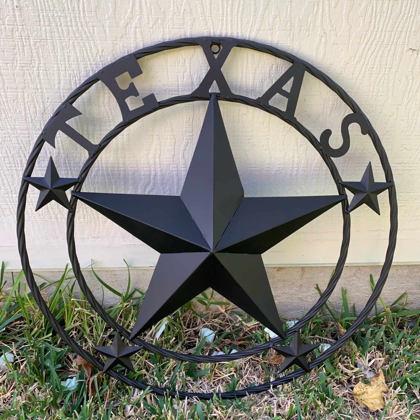 24" TEXAS BLACK STAR BARN STAR METAL ART WESTERN HOME DECOR VINTAGE RUSTIC BLACK