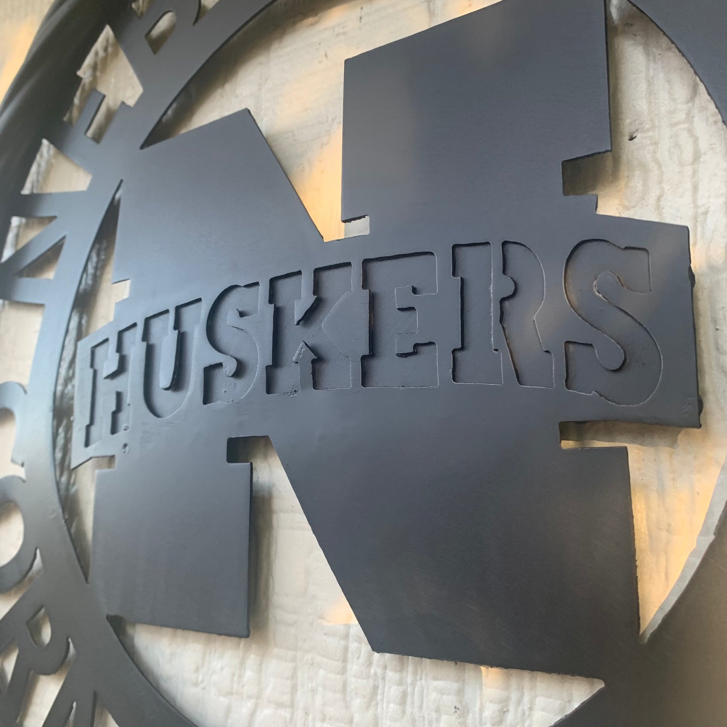 12" NEBRASKA HUSKERS BLACK METAL CUSTOM VINTAGE CRAFT TEAM SIGN