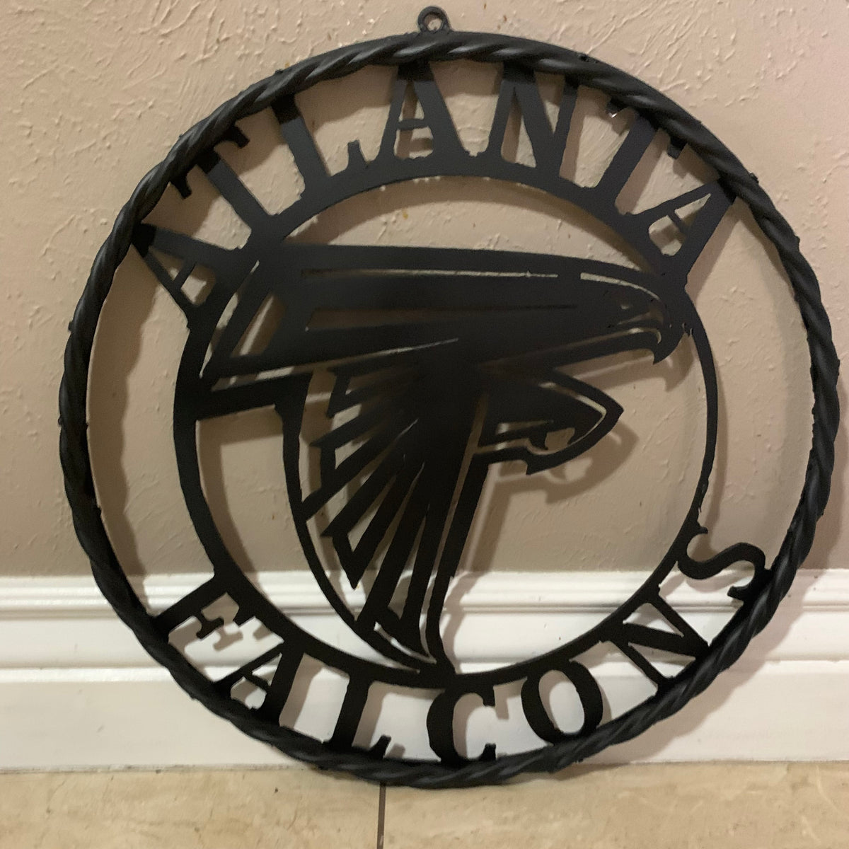 12",18",24",32",36" ATLANTA FALCONS BLACK METAL CUSTOM METAL VINTAGE CRAFT SIGN FOOTBALL TEAM WESTERN HOME DECOR HANDMADE