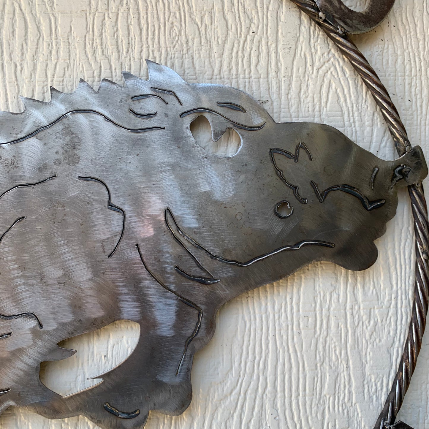 ARKANSAS RAZORBACKS CUSTOM RAW METAL VINTAGE CRAFT TEAM SIGN OFFICIAL LICENSED PRODUCT