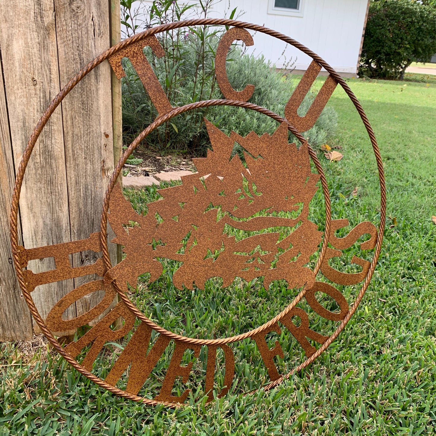 12", 18", 24", 32" TCU HORNED FROGS CUSTOM VINTAGE CRAFT METAL TEAM SIGN HANDMADE