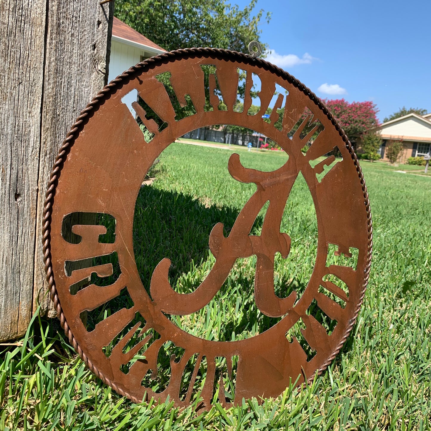 ALABAMA CRIMSON TIDE LASERCUT CUSTOM METAL VINTAGE TEAM CRAFT RUSTIC BRONZE HANDMADE