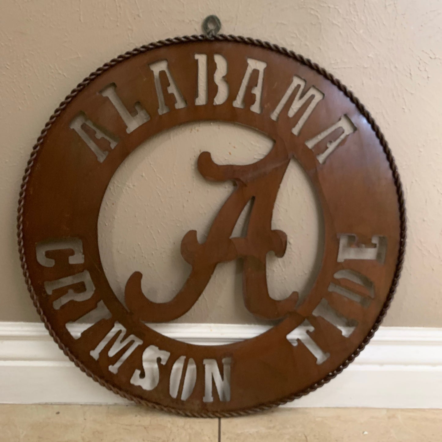 ALABAMA CRIMSON TIDE LASERCUT CUSTOM METAL VINTAGE TEAM CRAFT RUSTIC BRONZE HANDMADE