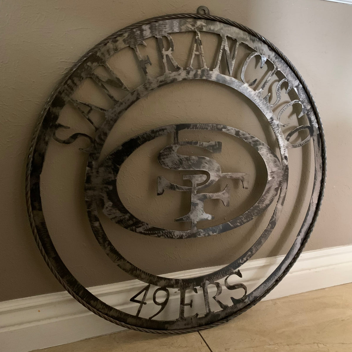 SAN FRANCISCO 49ERS METAL CUSTOM VINTAGE RAW METAL CRAFT TEAM SIGN HANDMADE 12",18",24",32",36",40",50"