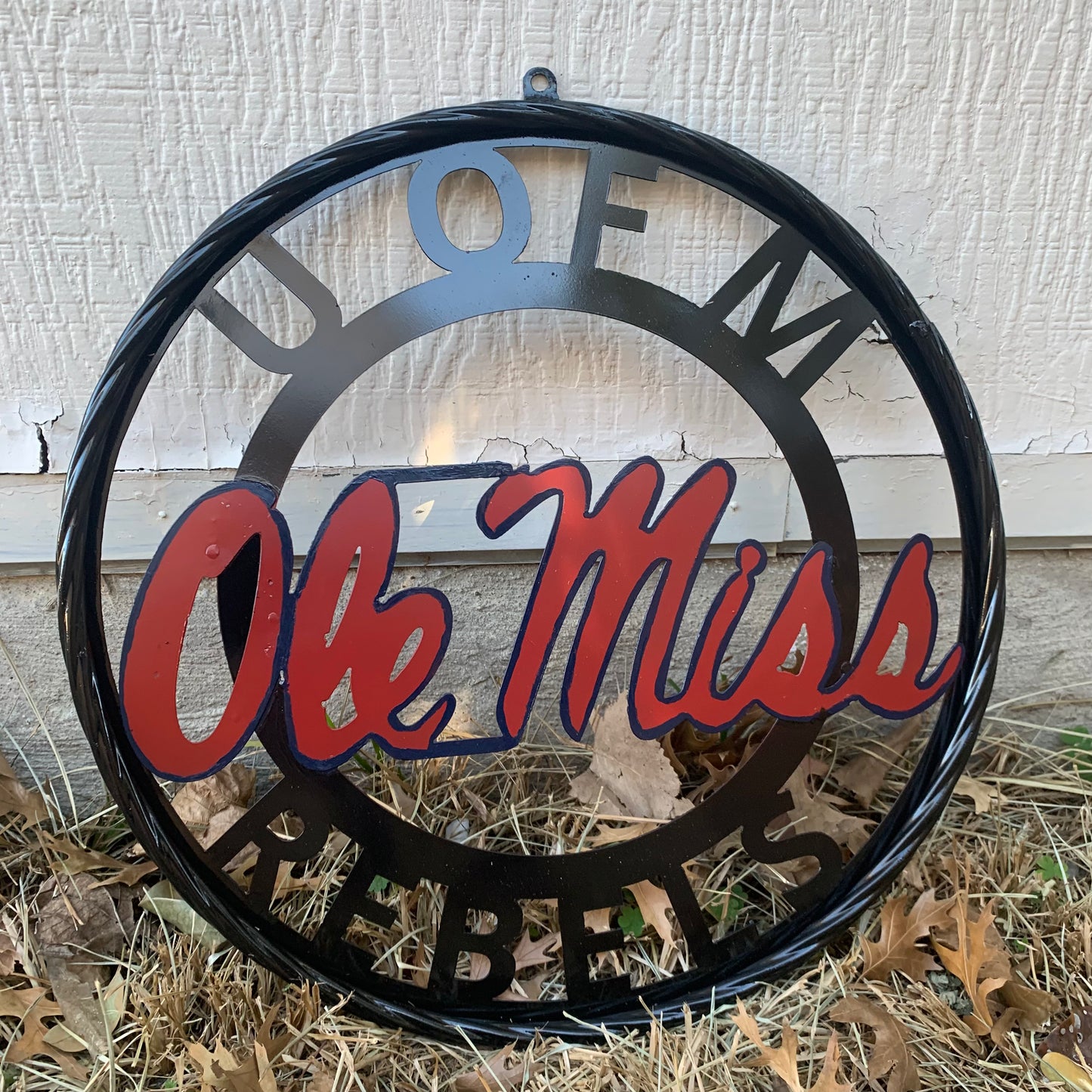 OLE MISS REBELS MISSISSIPPI CUSTOM METAL VINTAGE CRAFT TEAM SIGN WESTERN HOME DECOR HANDMADE