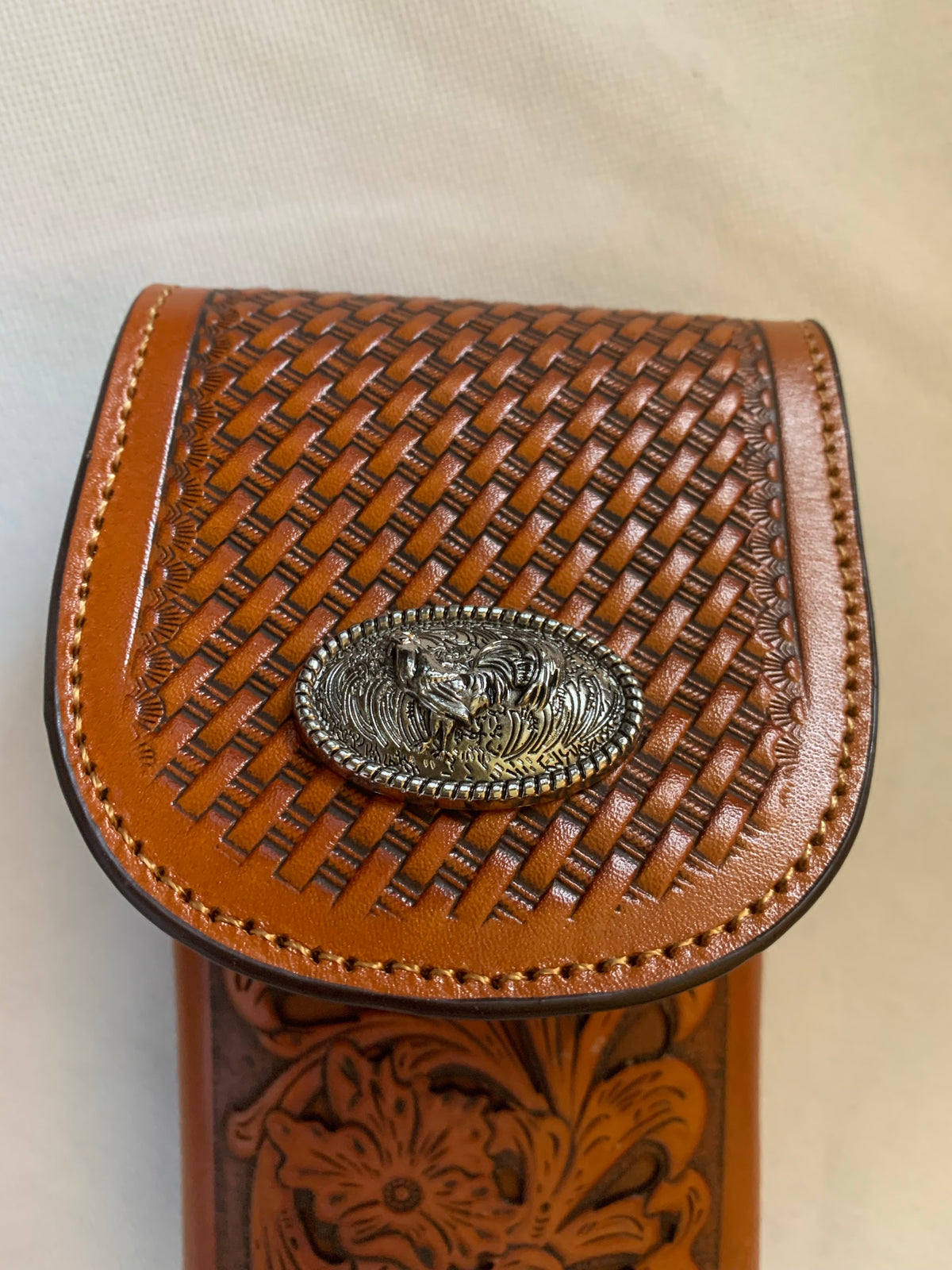 7" ROOSTER TAN BROWN LEATHER POUCH EXTRA LARGE  BELT LOOP HOLSTER CELL PHONE CASE UNIVERSAL OVERSIZE