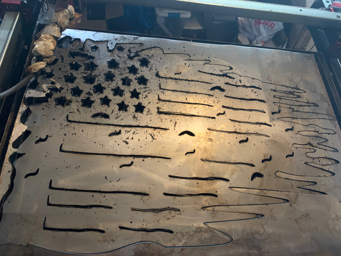 CUSTOM NAME KANSAS CITY CHIEFS METAL TATTERED FLAG CUSTOM VINTAGE CRAFT WALL ART HANDMADE