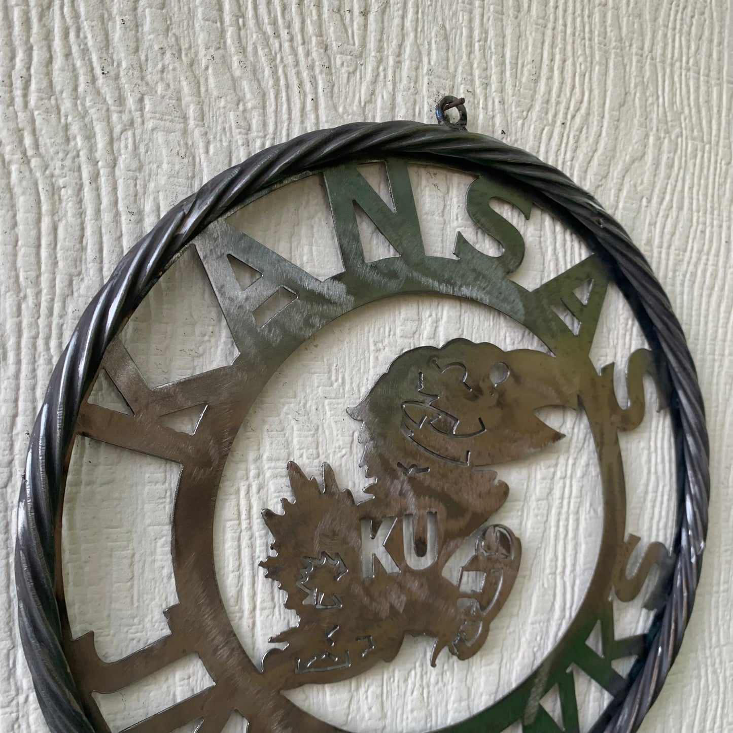 KANSAS JAYHAWKS RAW METAL CUSTOM VINTAGE CRAFT WALL ART TEAM SIGN HANDMADE