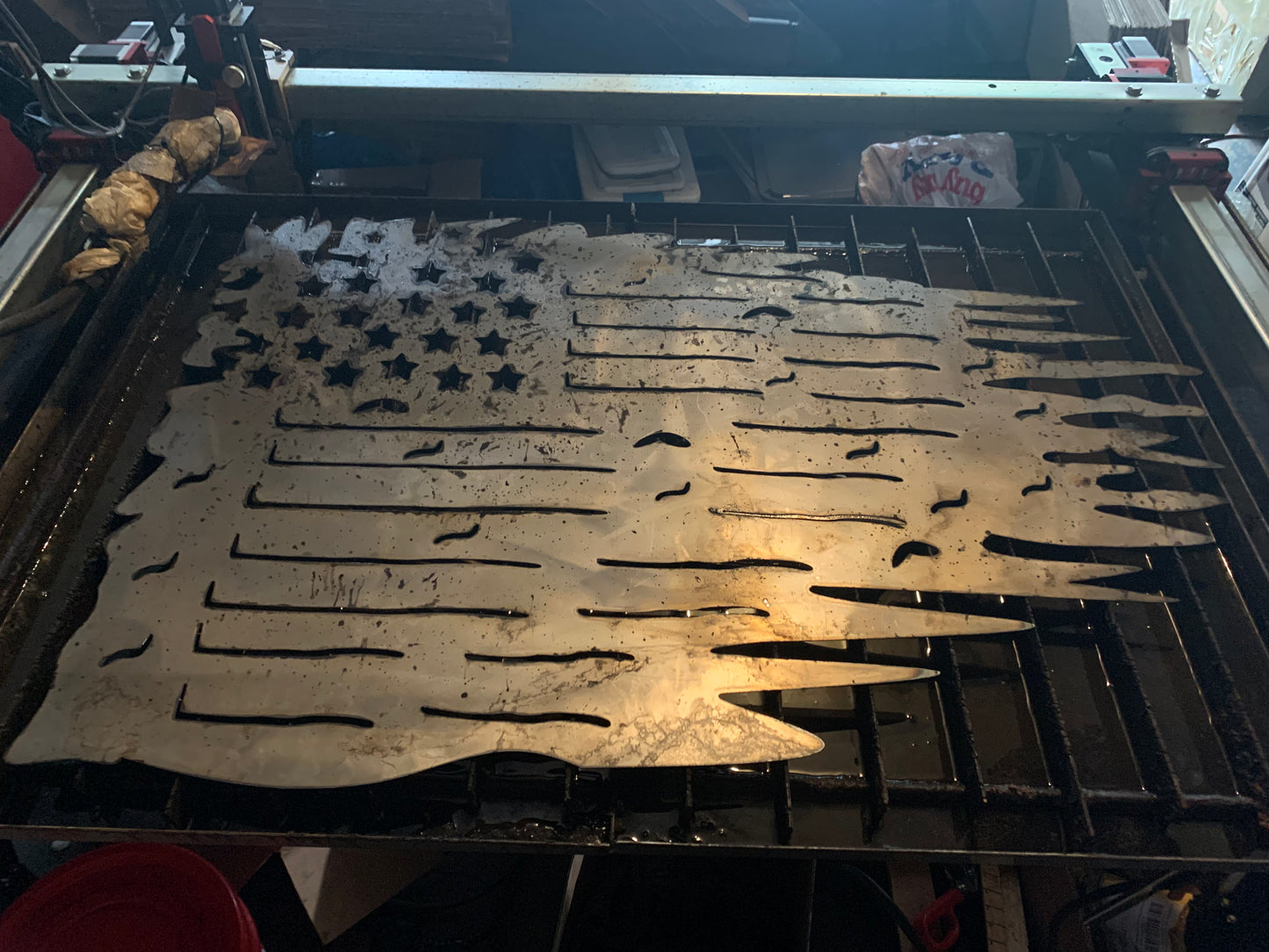 CUSTOM NAME KANSAS CITY CHIEFS METAL TATTERED FLAG CUSTOM VINTAGE CRAFT WALL ART HANDMADE