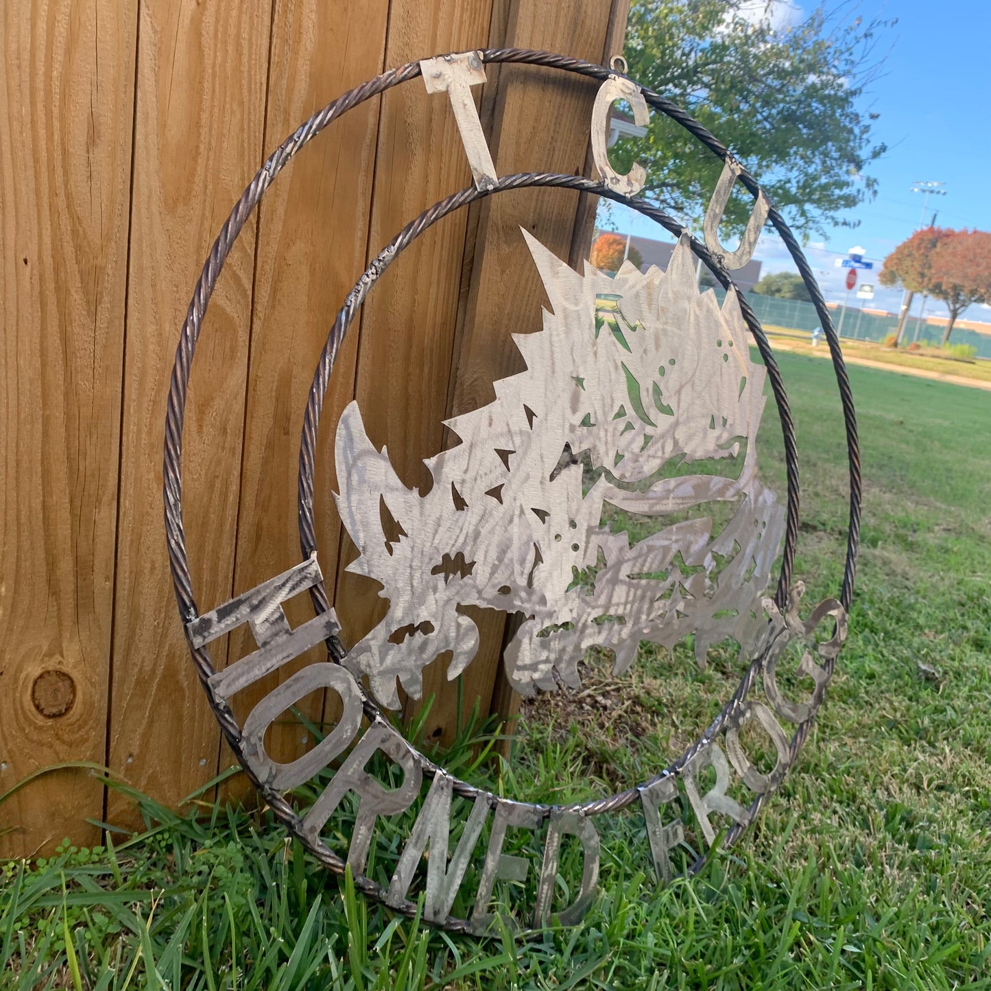 18",24",32" TCU HORNED FROGS RAW METAL CUSTOM VINTAGE CRAFT TEAM SIGN HANDMADE