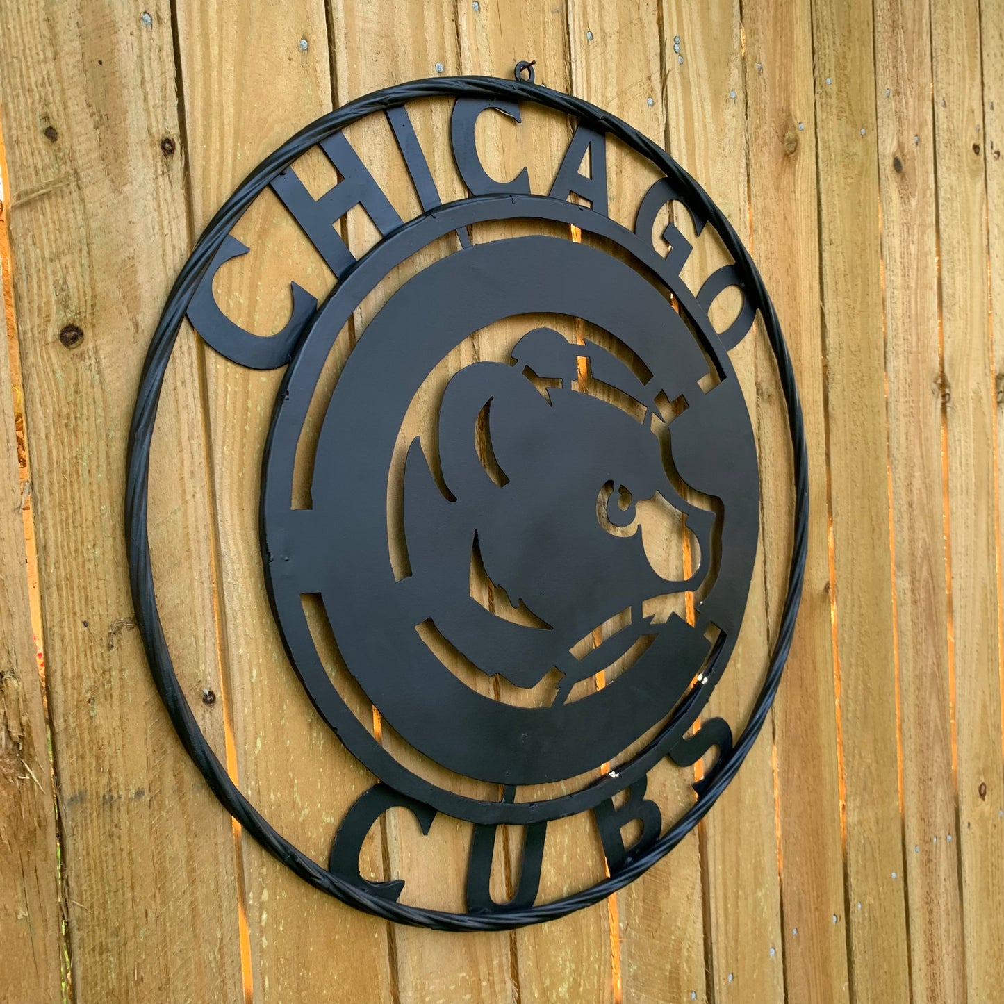 12", 18", 24", 32" CHICAGO CUBS CUSTOM BLACK & RAW METAL VINTAGE CRAFT TEAM SPORTS SIGN HANDMADE