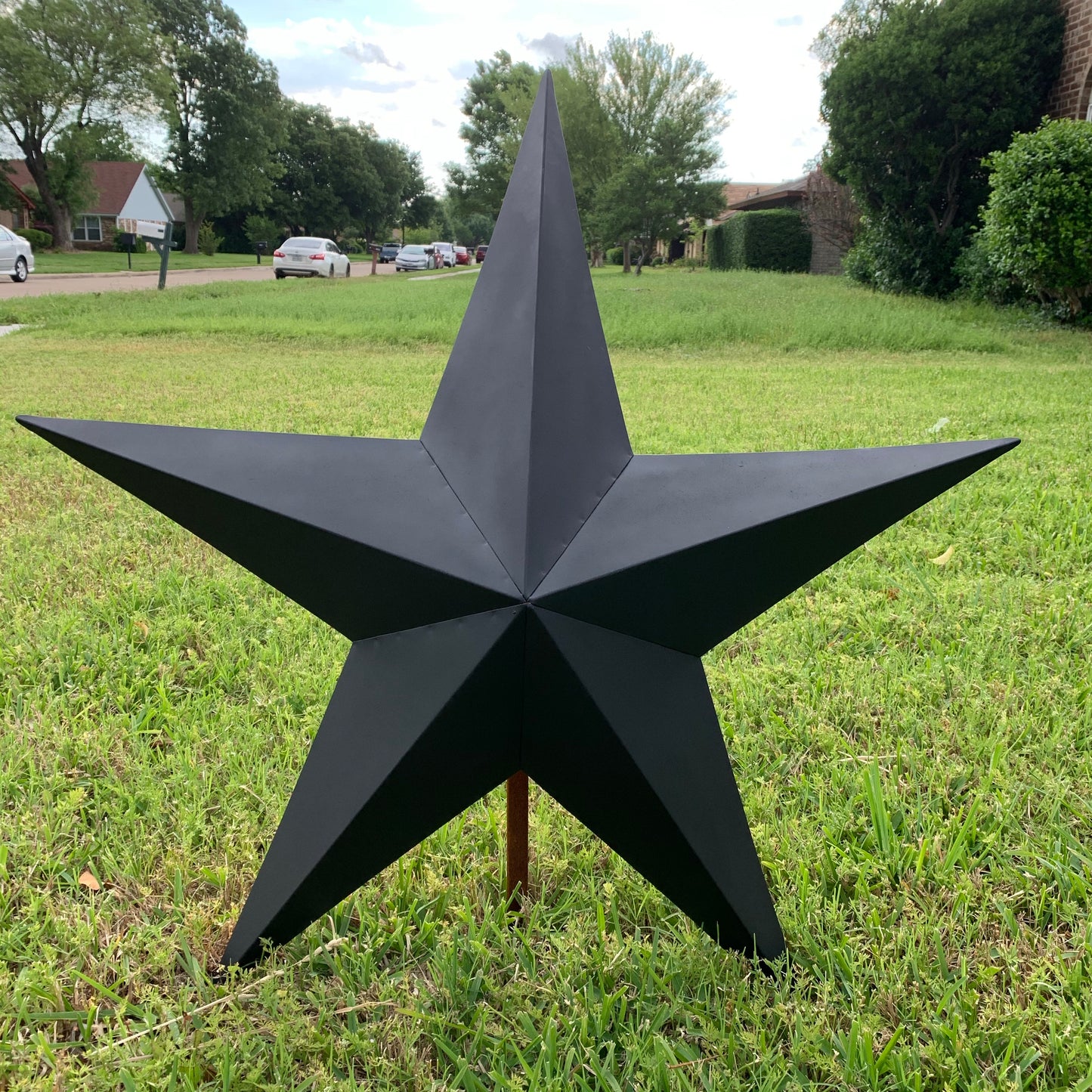 #EH10479 12", 16", 24", 30", 36" RUSTIC BLACK BARN STAR NO RING DAVID STAR 5 POINT WESTERN HOME DECOR HAND PAINTED